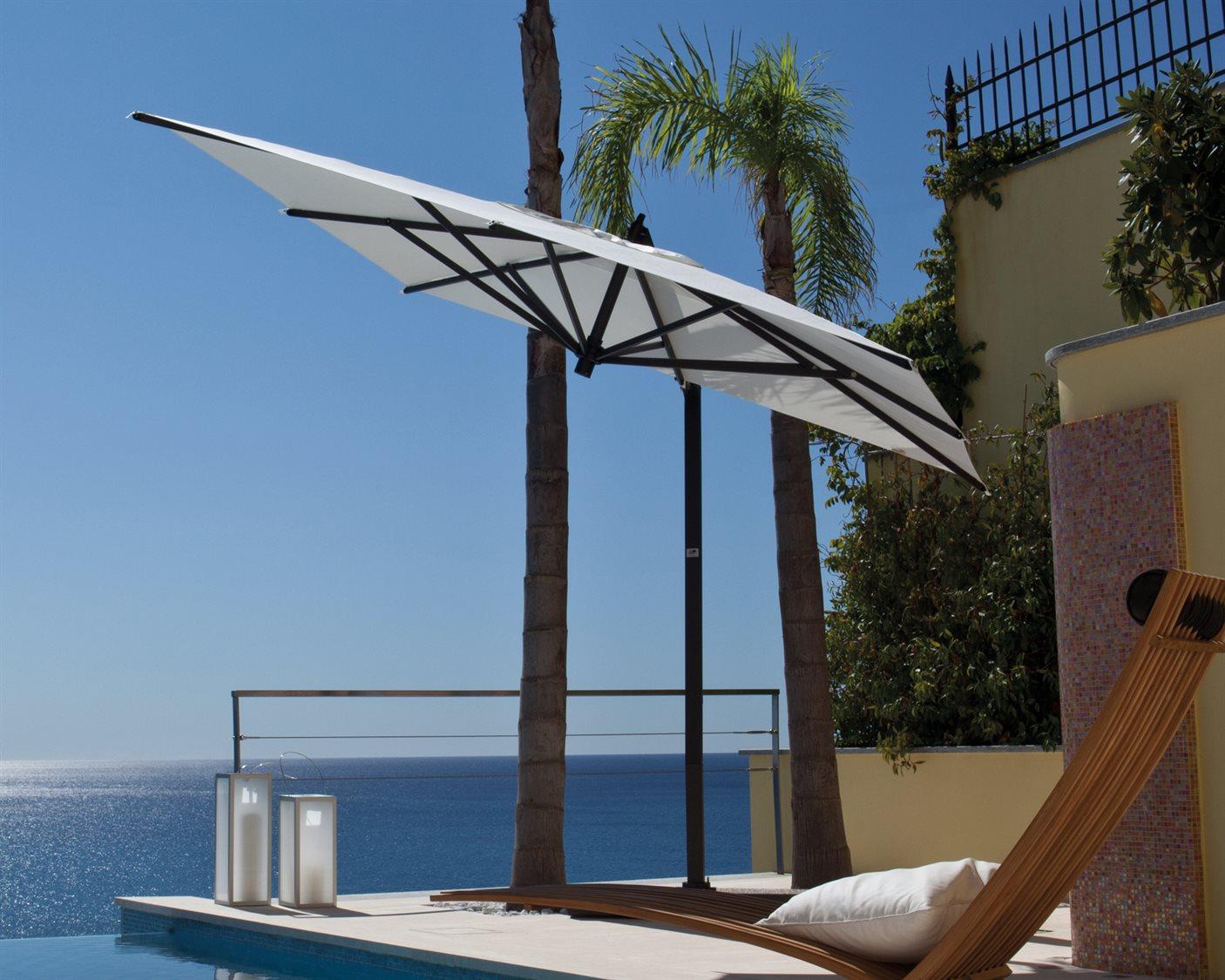 FIM C-Series Aluminum 9.5 Foot Square Cantilever Outdoor Patio Umbrella