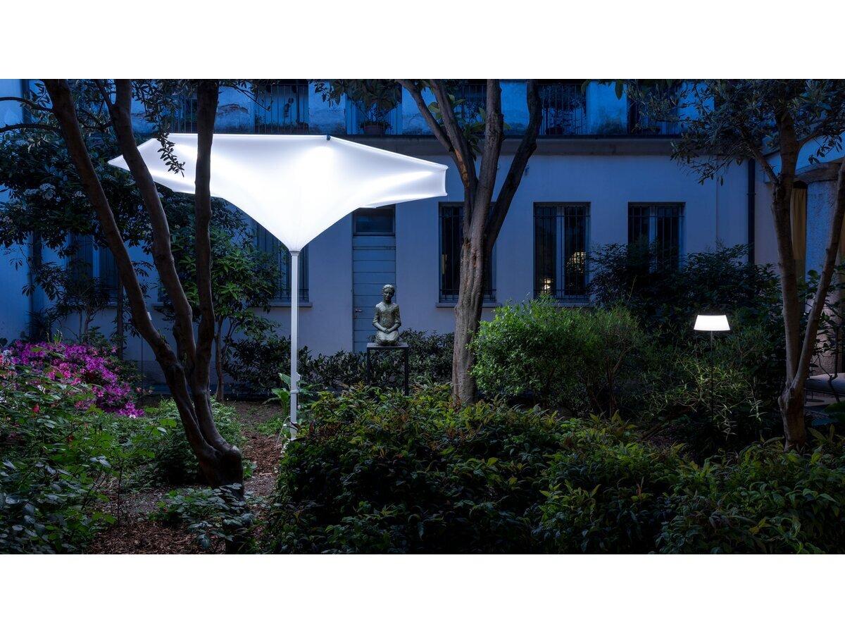 FIM Umbrellas The Plant Aluminum 10 Foot Round Umbrella with White Fabric
