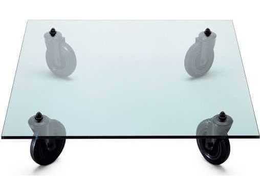 Fontana Arte Tavolo Con Route Rectangular With Glass Coffee Table