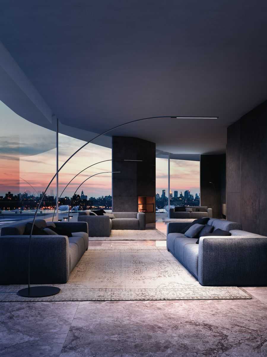 Fontana Arte Yumi LED Black Floor Lamp