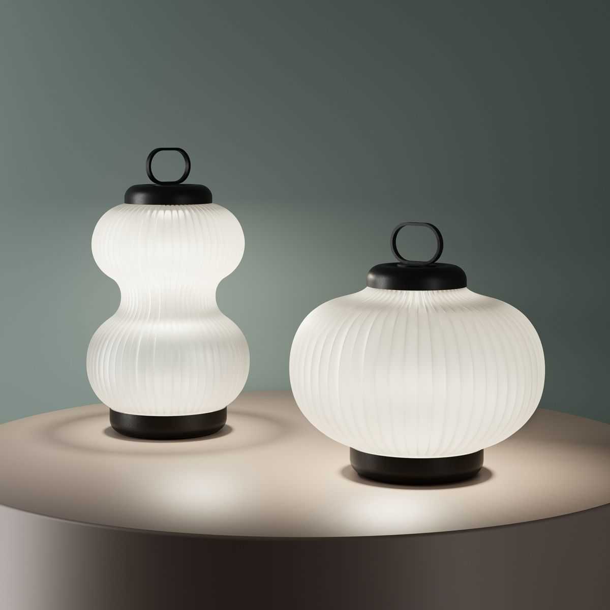 Fontana Arte Kanji LED White Glass Table Lamp