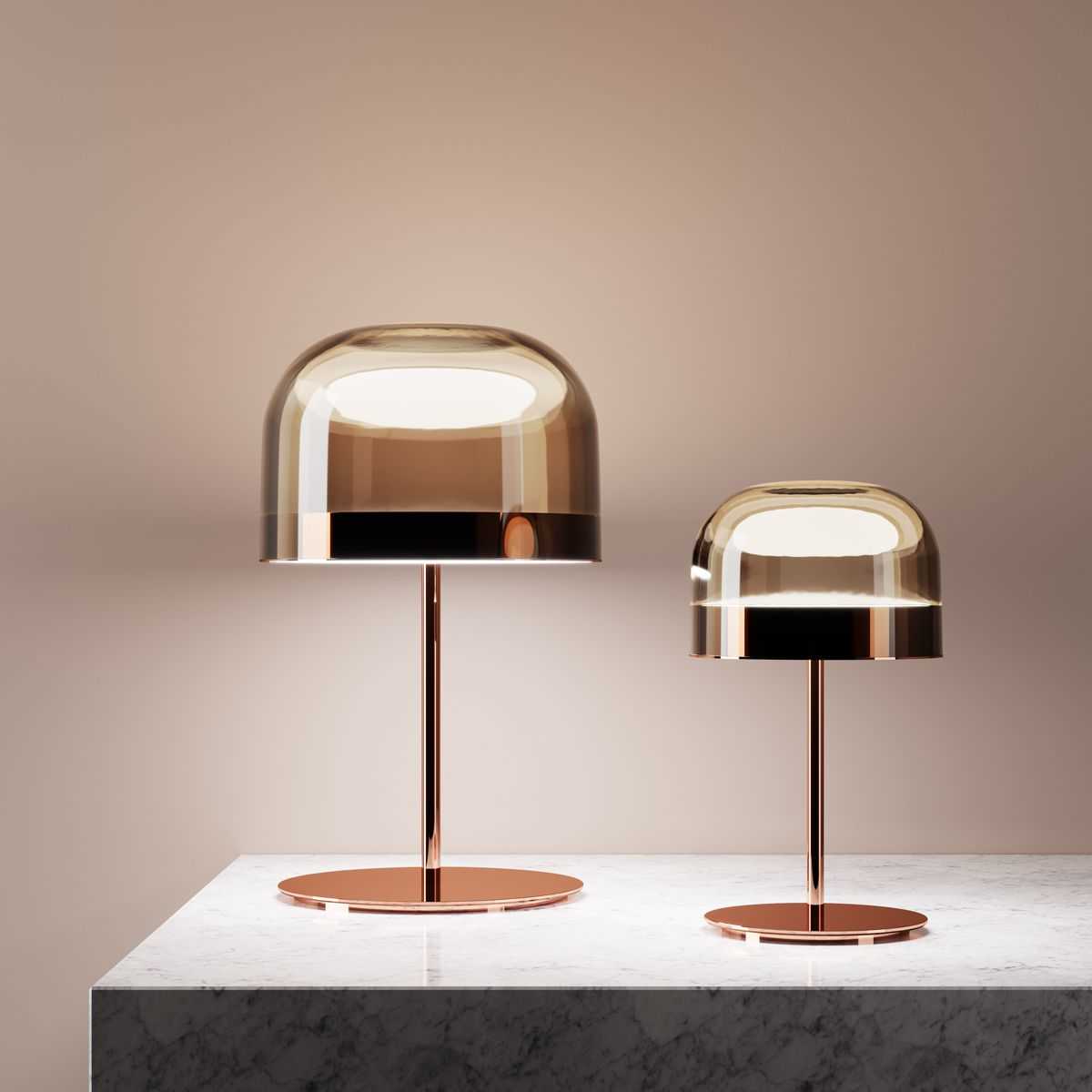 Fontana Arte Equatore Copper Glass LED Table Lamp