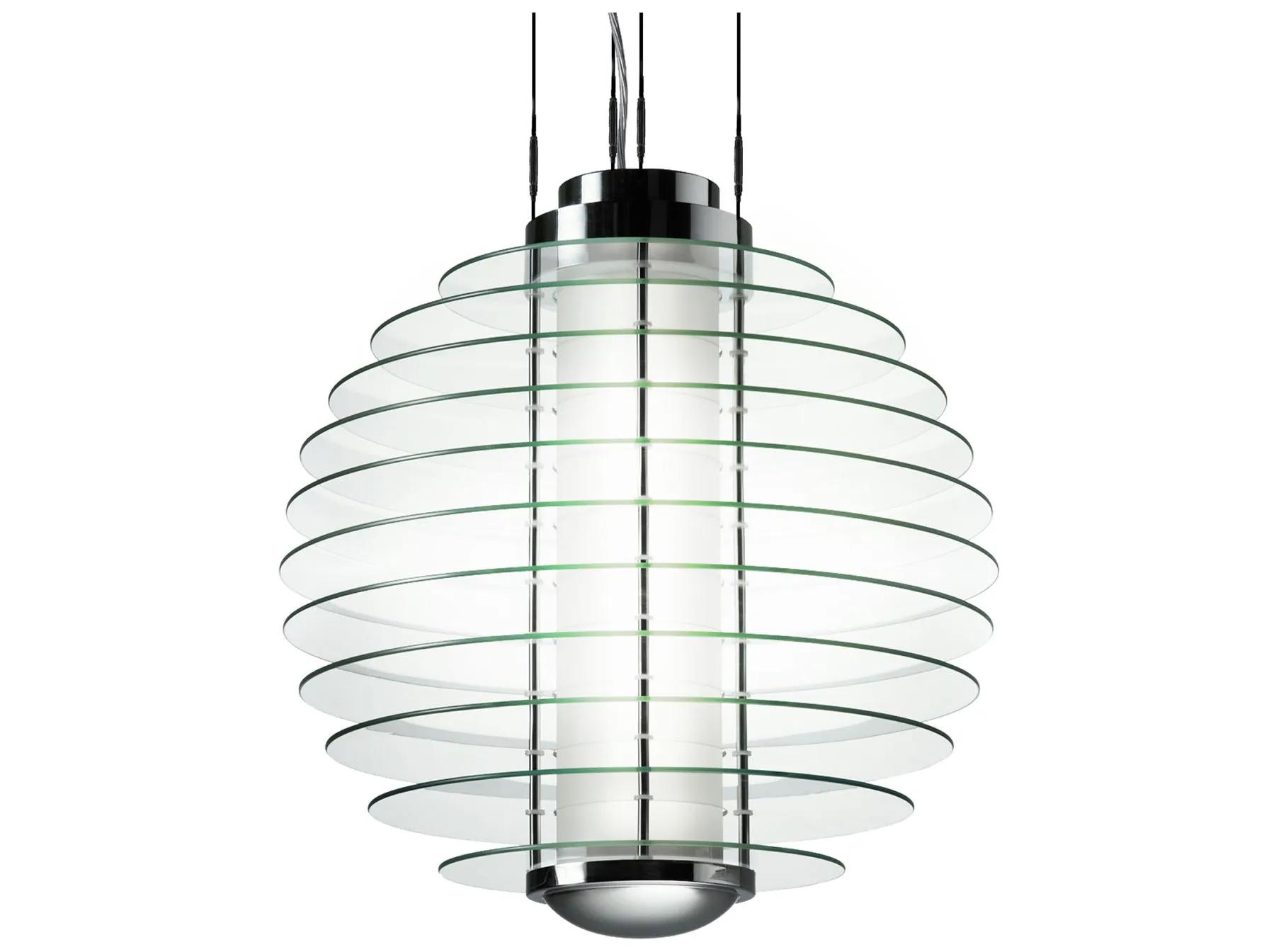 Fontana Arte 4-Light Transparent Clear Glass Geometric Pendant
