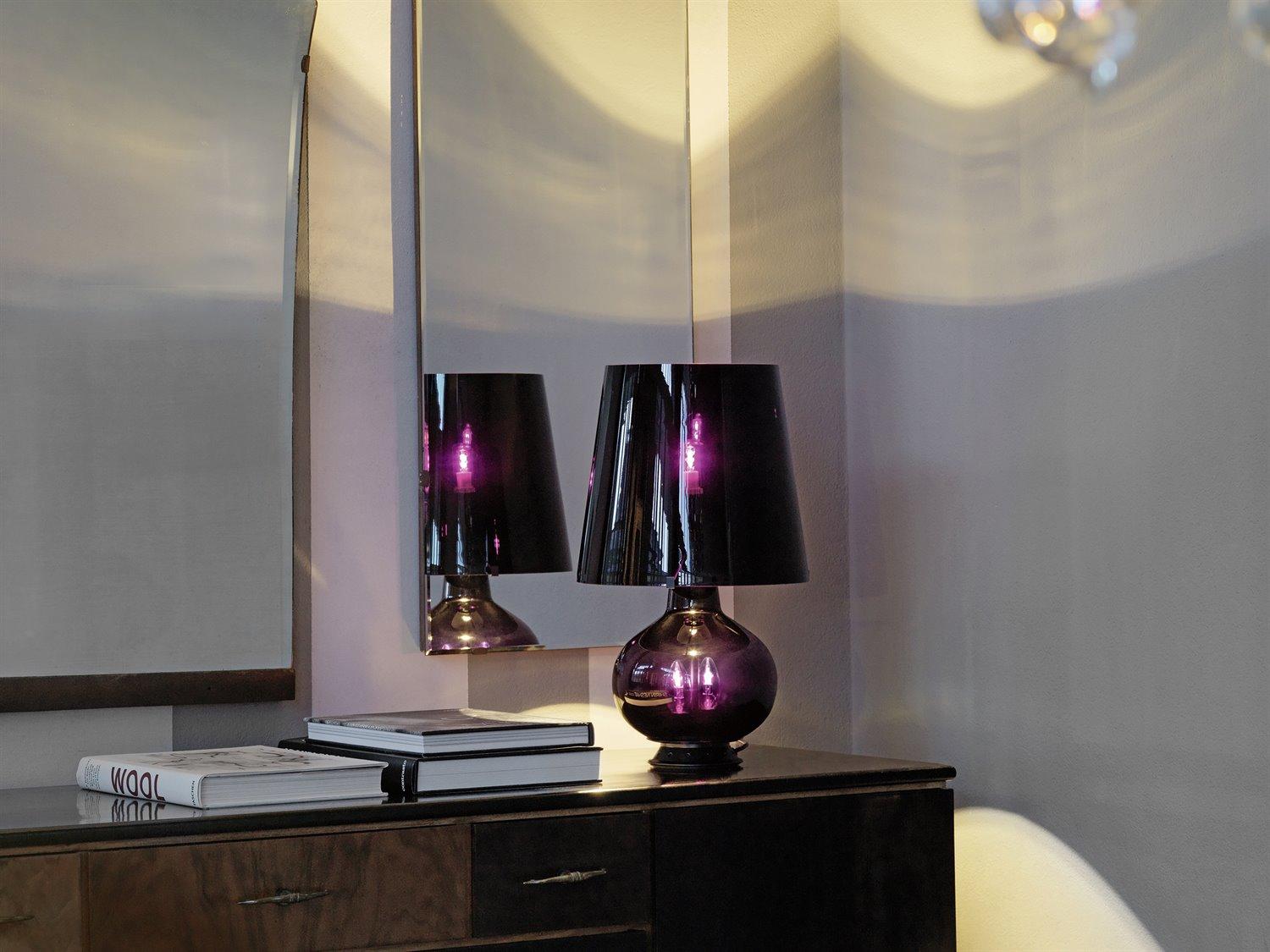 Fontana Arte Brass Black Glass Table Lamp