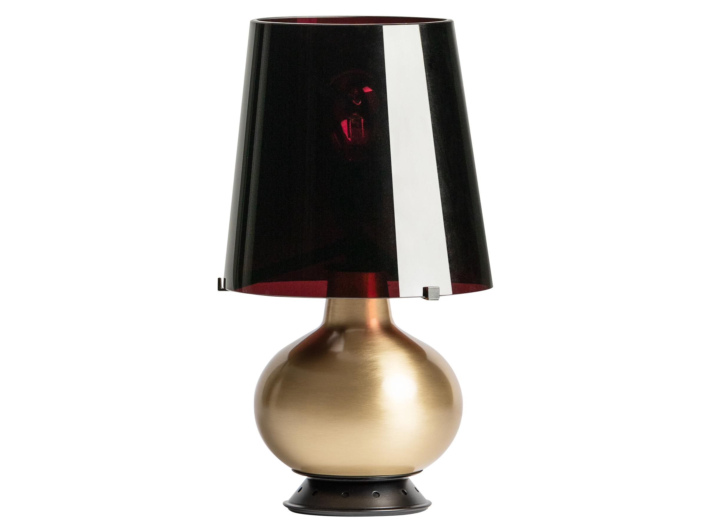 Fontana Arte Brass Black Glass Table Lamp