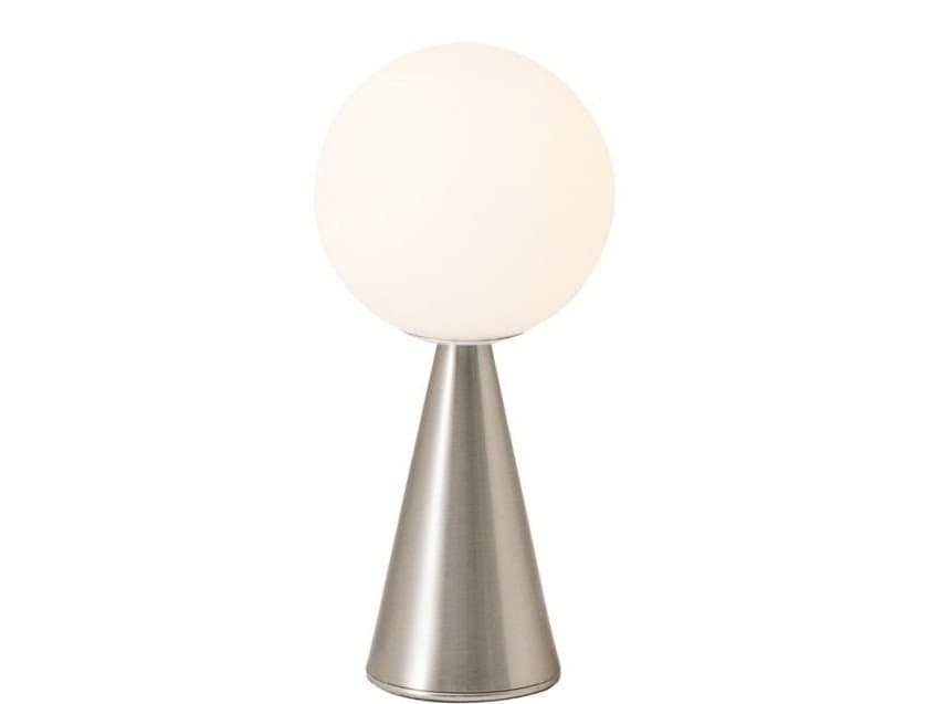 Fontana Arte Bilia Nickel White Rechargeable Table Lamp