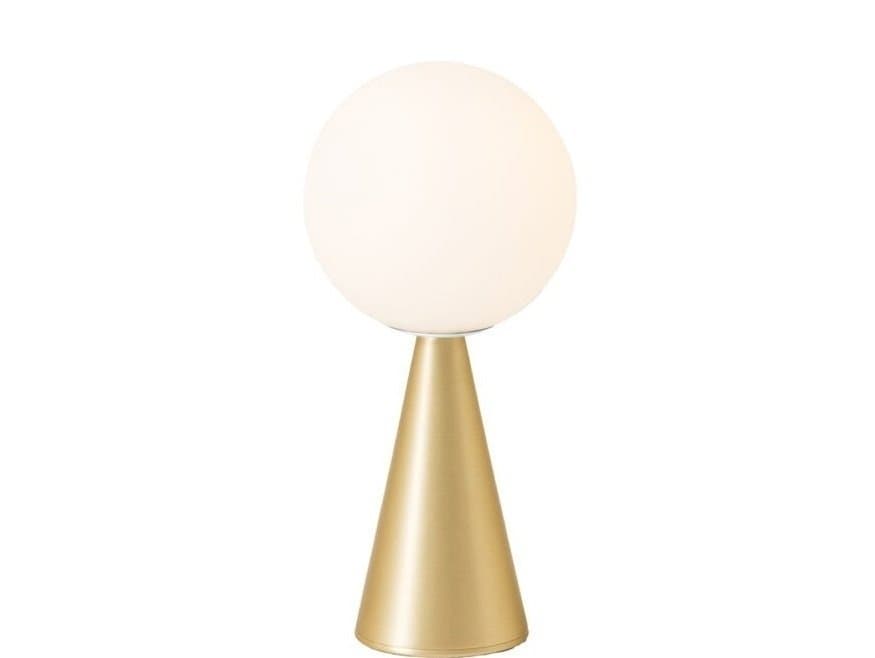 Fontana Arte Bilia Brass White Rechargeable Table Lamp