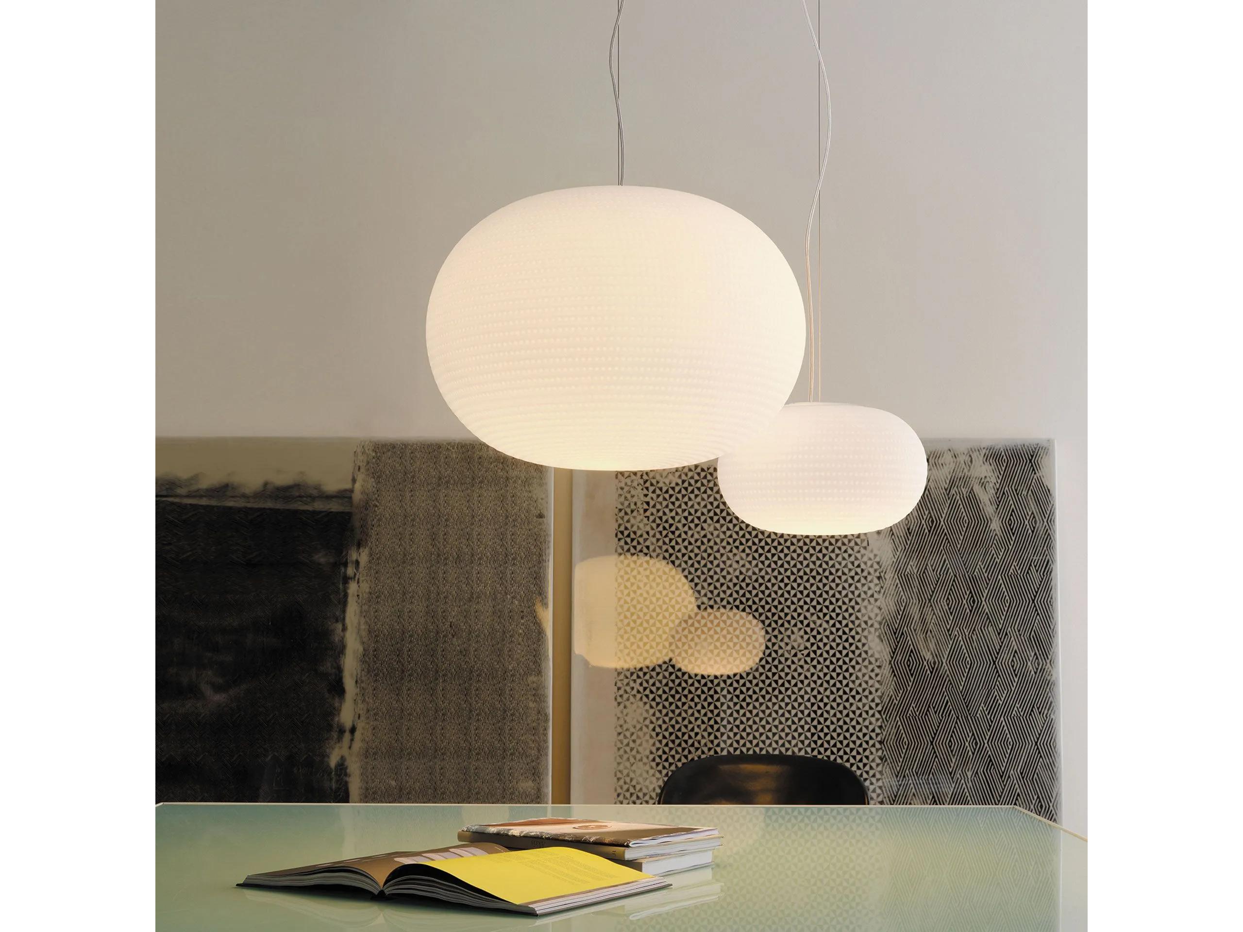 Fontana Arte Bianca White Glass LED Mini Pendant