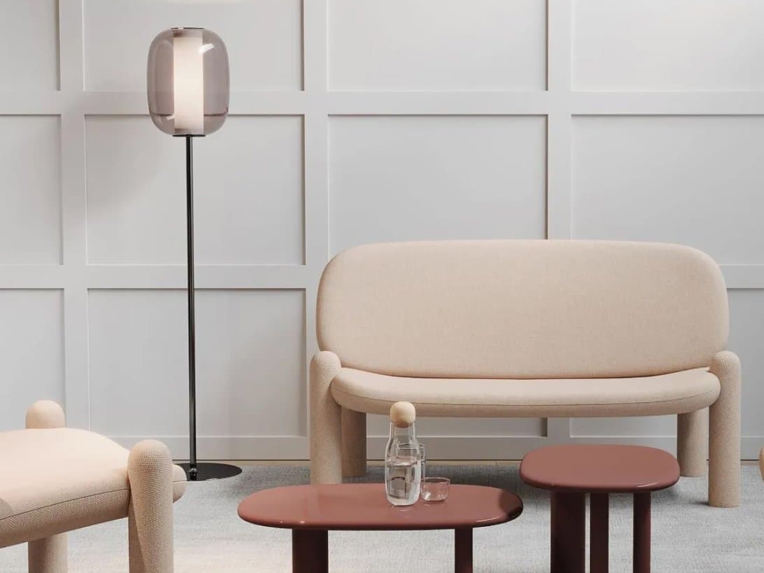 Fontana Arte Meridiano Black Gray Fume Glass LED Floor Lamp