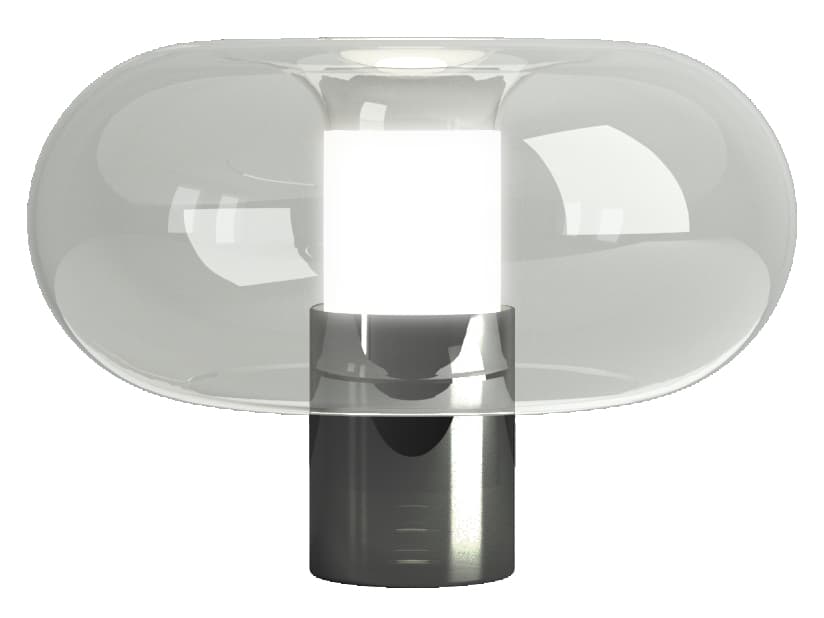 Fontana Arte Fontanella Black Glass Table Lamp