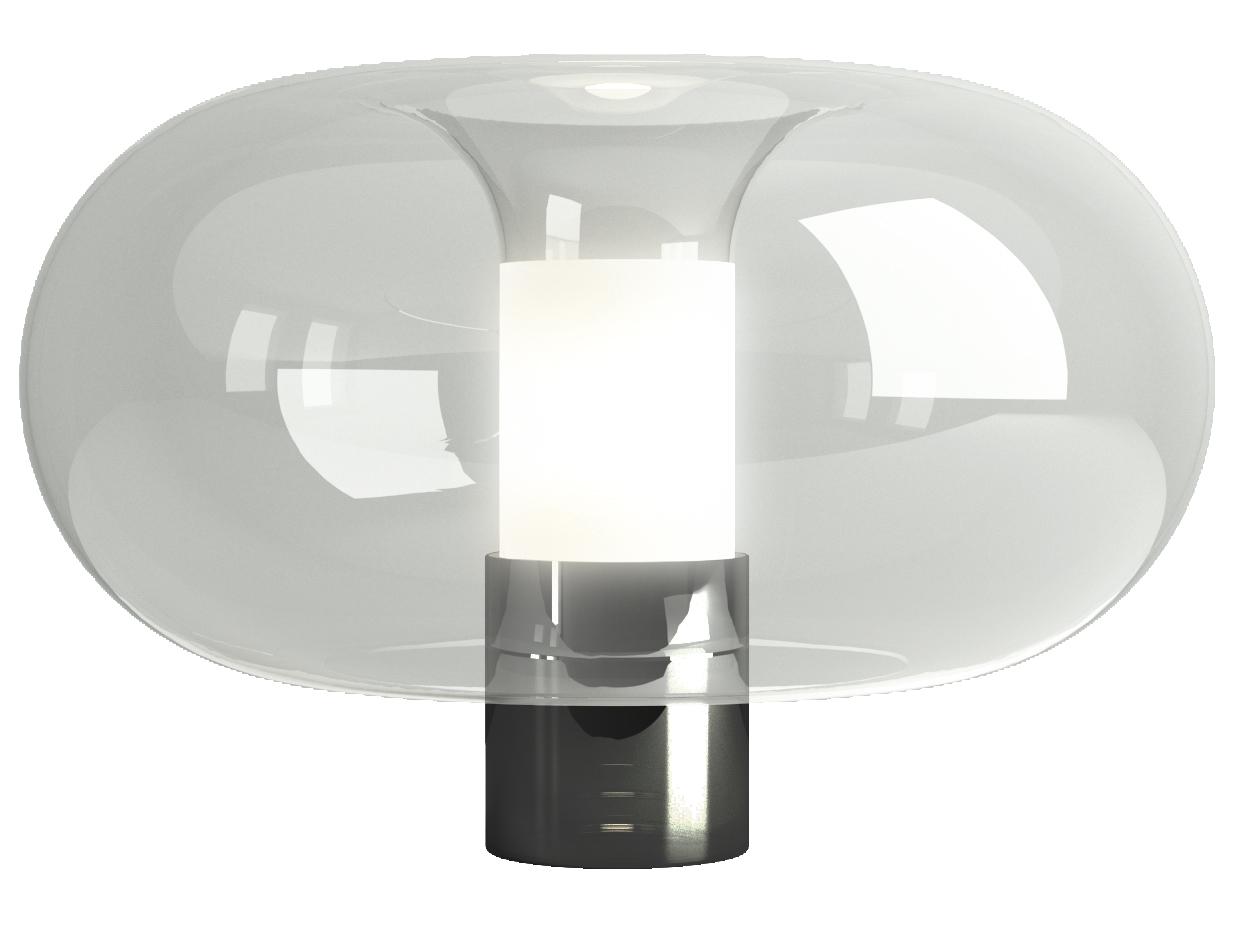 Fontana Arte Fontanella Black Glass Table Lamp