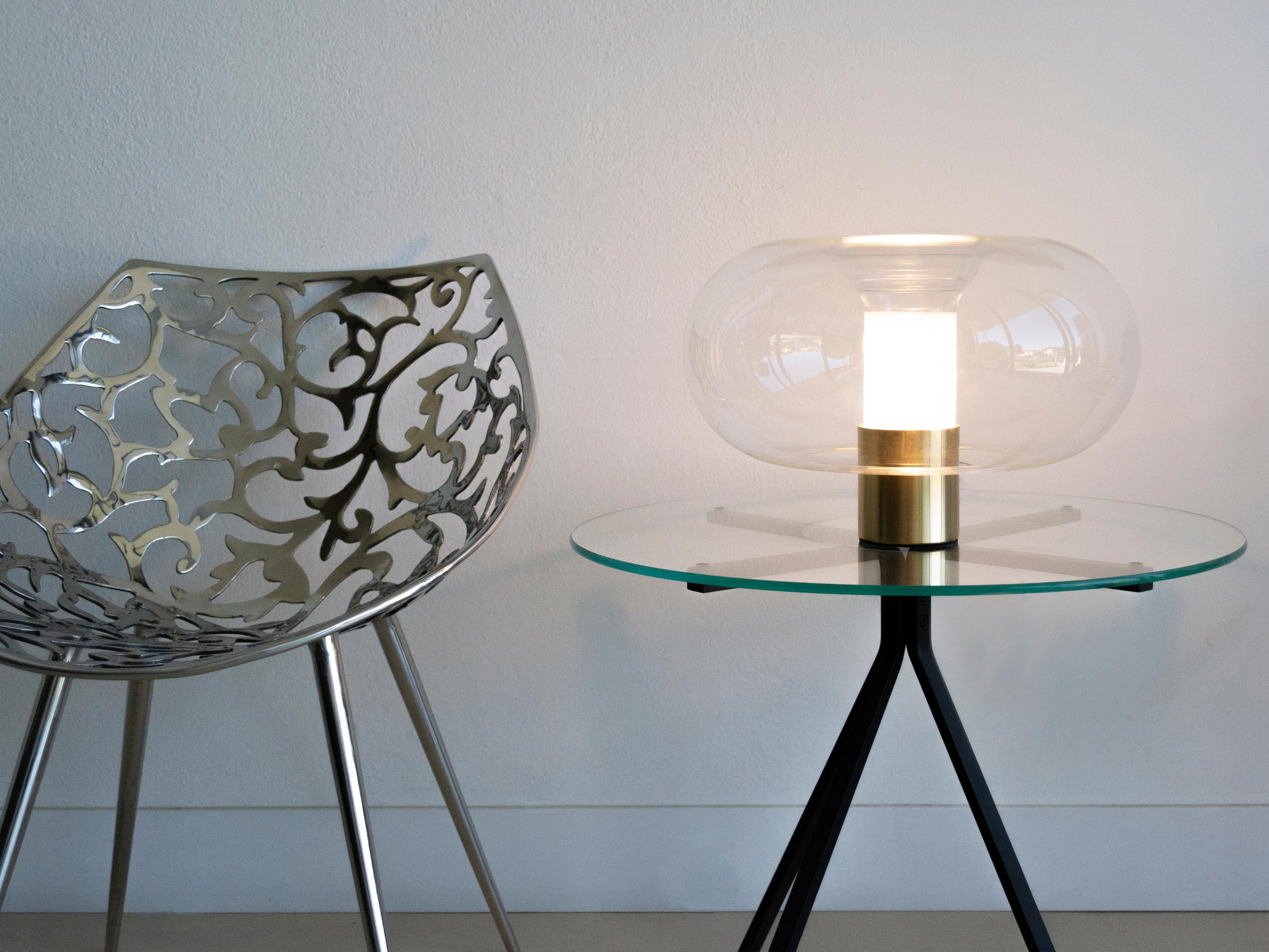 Fontana Arte Fontanella Brass Glass Table Lamp