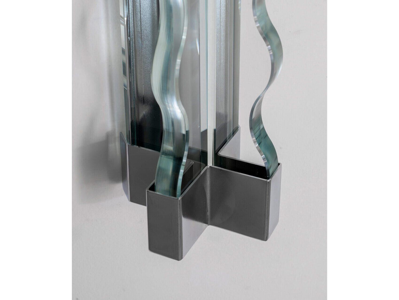 Fontana Arte Frenesi 2-Light Transparent Chrome Wall Sconce