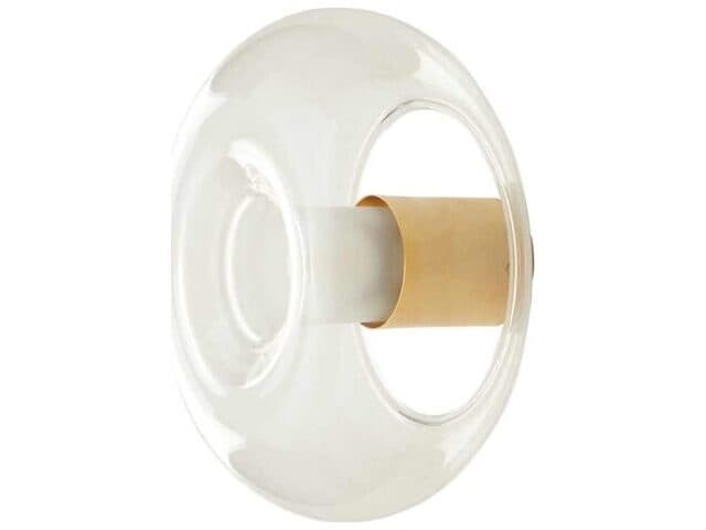 Fontana Arte Fontanella 1-Light Brass White Wall Sconce