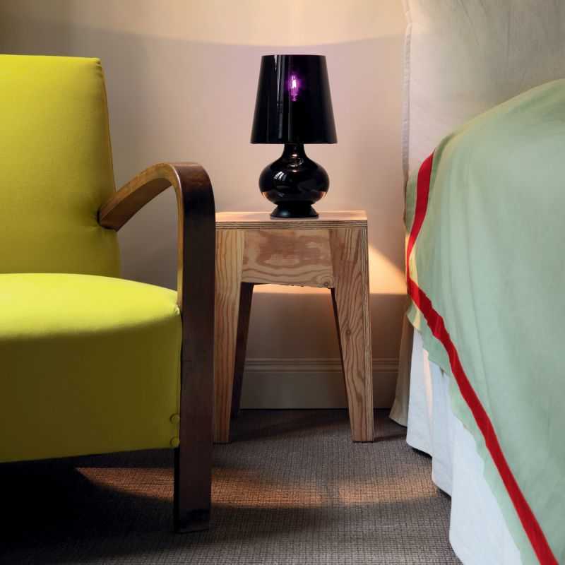 Fontana Arte 1853 Black Blown Glass Table Lamp