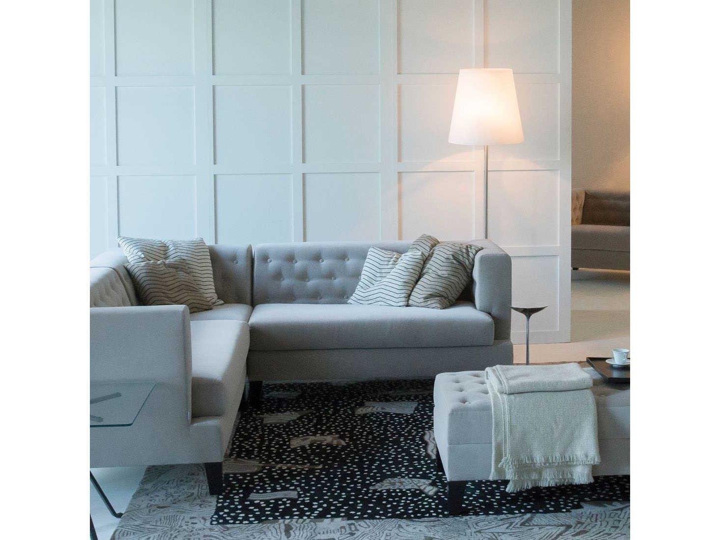 Fontana Arte 3247 Nickel Frosted White Glass Floor Lamp