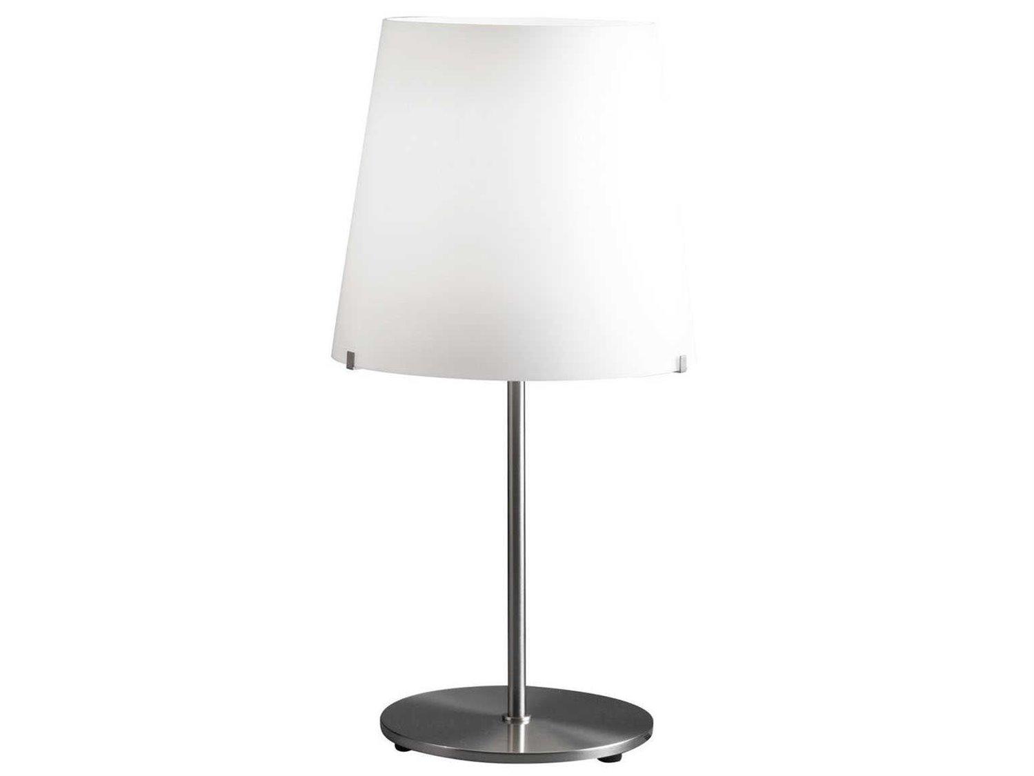 Fontana Arte 3247TA Nickel White Glass Table Lamp