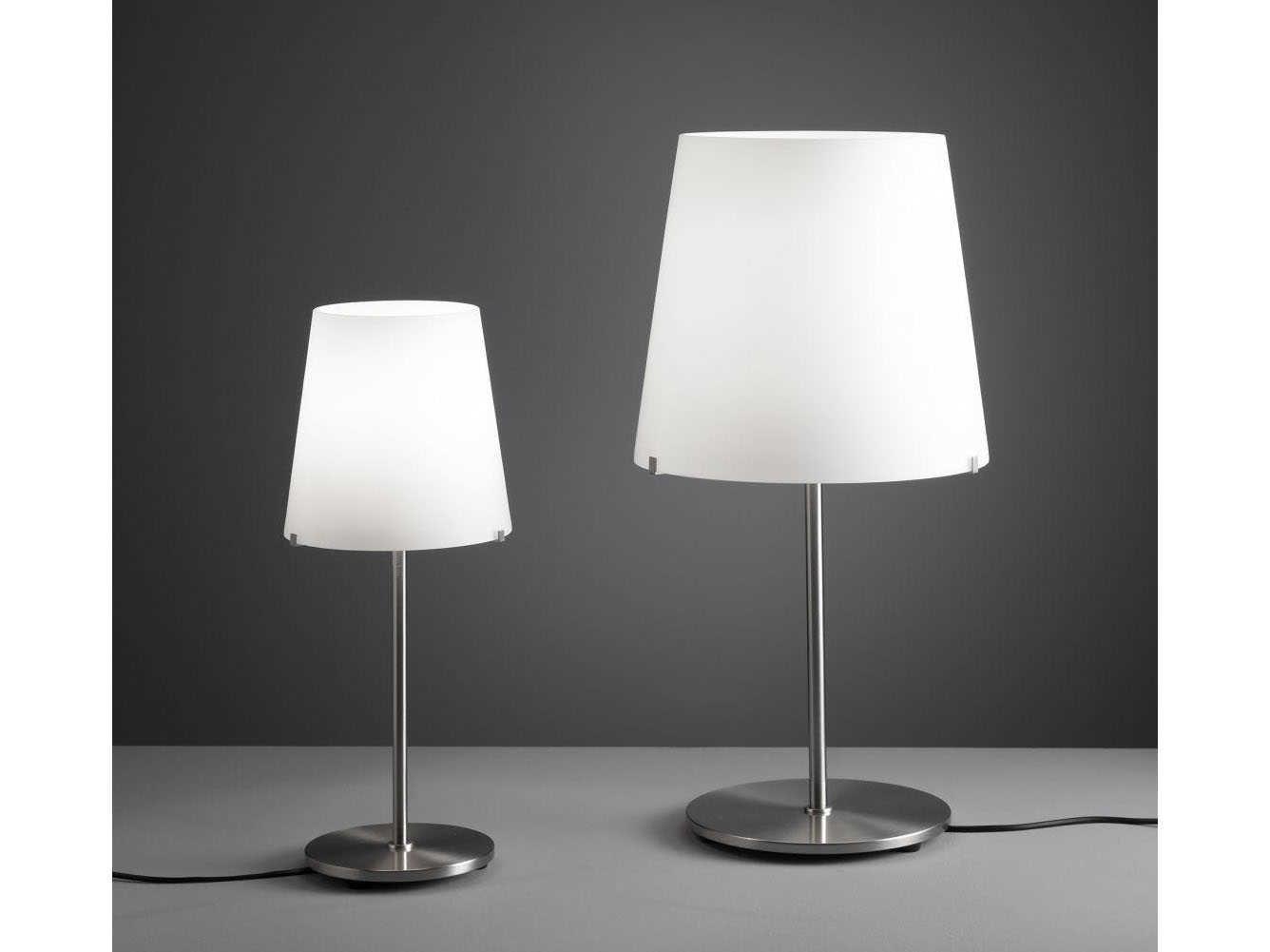 Fontana Arte 3247TA Nickel White Glass Table Lamp