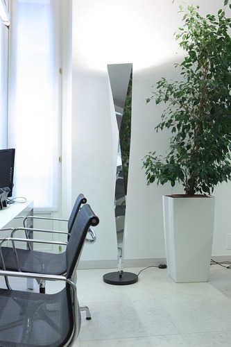 Fontana Arte Vertigo Mirrored Chrome Gray LED Floor Lamp