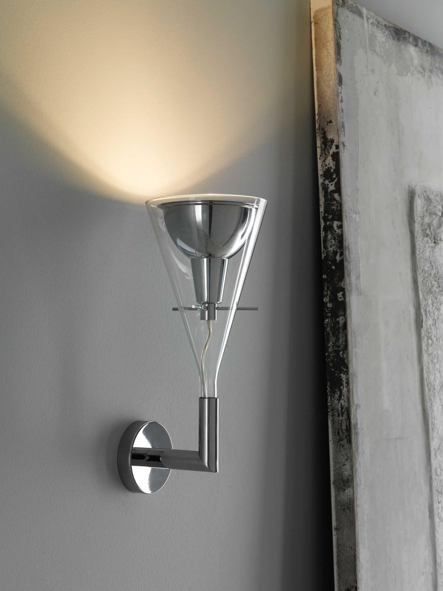Fontana Arte Flute 1-Light Chrome Glass LED Wall Sconce