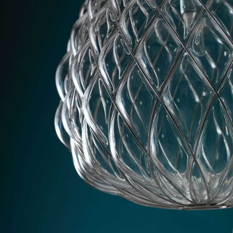 Fontana Arte Pinecone 1-Light Chrome Glass LED Round Pendant