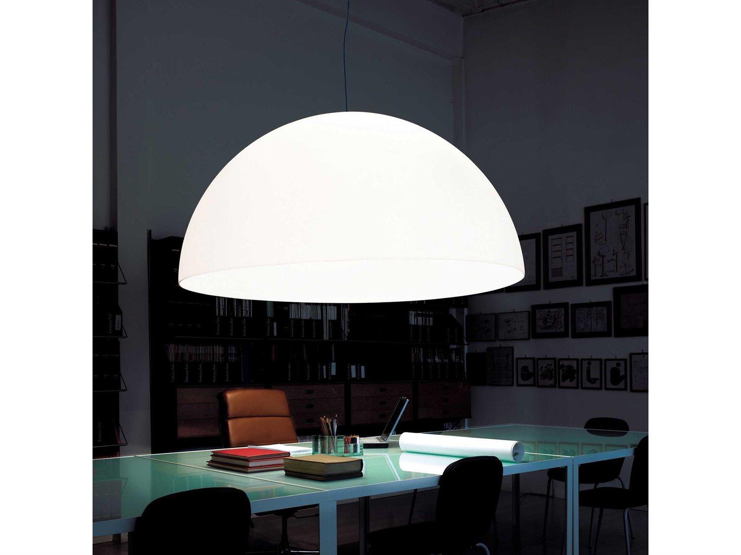Fontana Arte Avico 3-Light White Dome Round Pendant