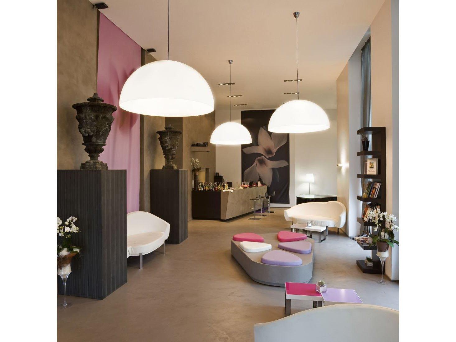 Fontana Arte Avico 3-Light White Dome Round Pendant