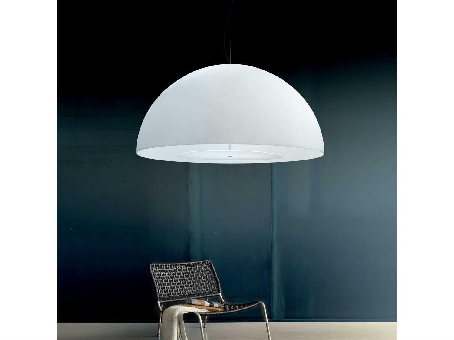 Fontana Arte Avico 3-Light White Dome Round Pendant