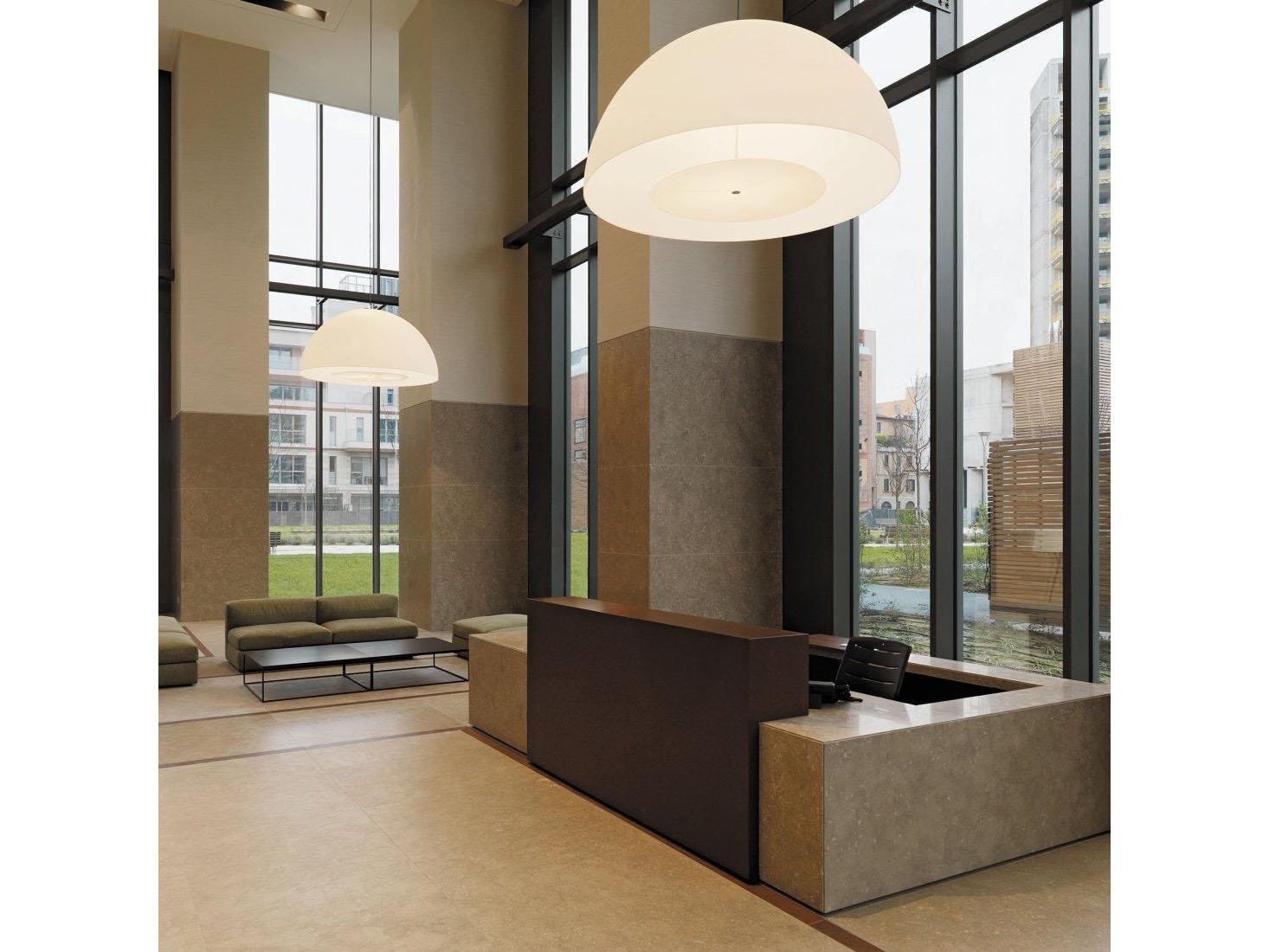 Fontana Arte Avico 3-Light White Dome Round Pendant