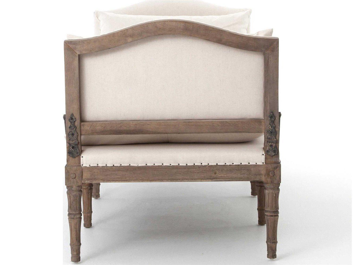 Four Hands Westgate Allison Harbor Natural Weathered Brown Beige Upholstered Chaise