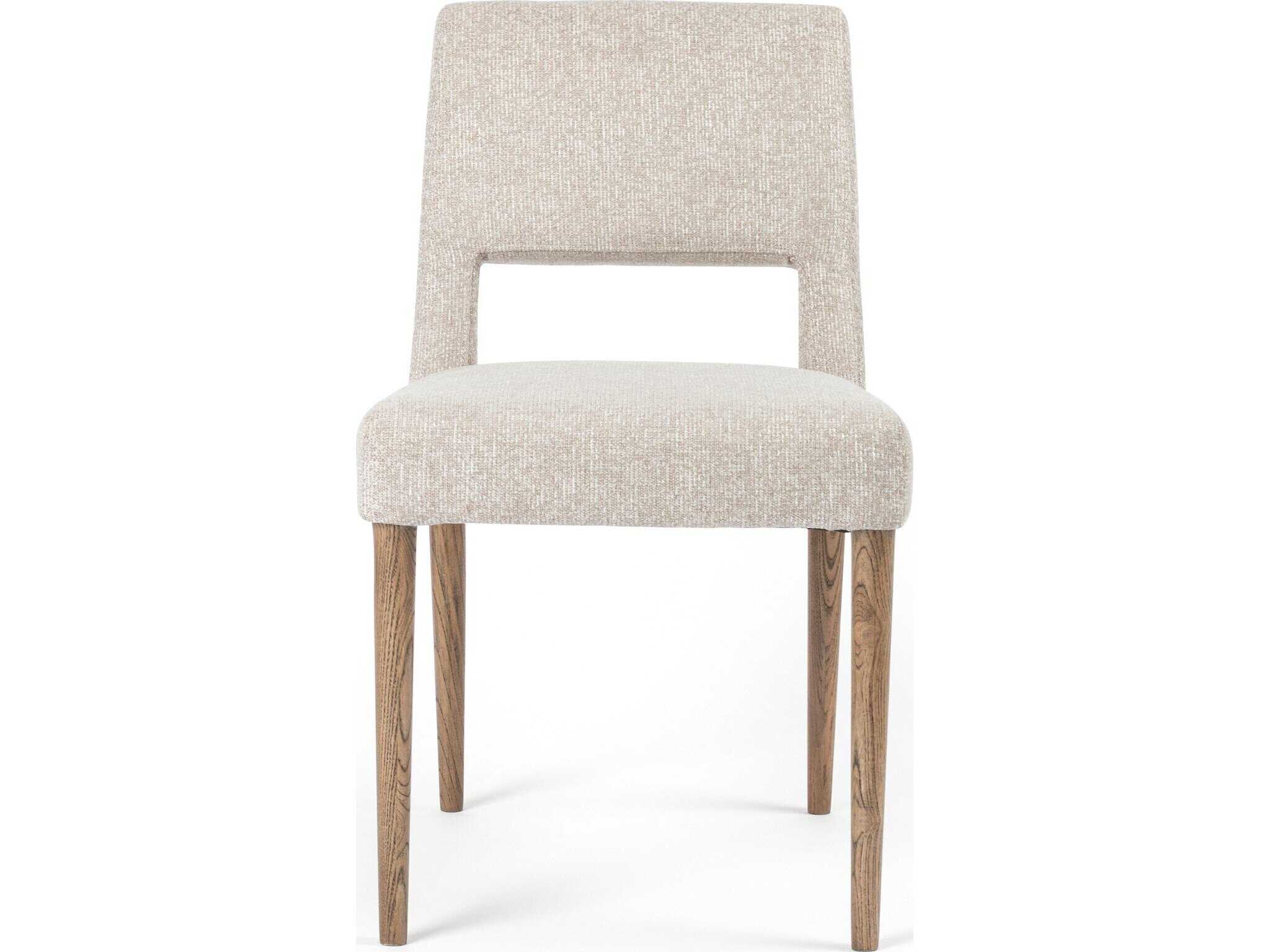 Four Hands Ashford Joseph Solid Wood Beige Upholstered Side Dining Chair