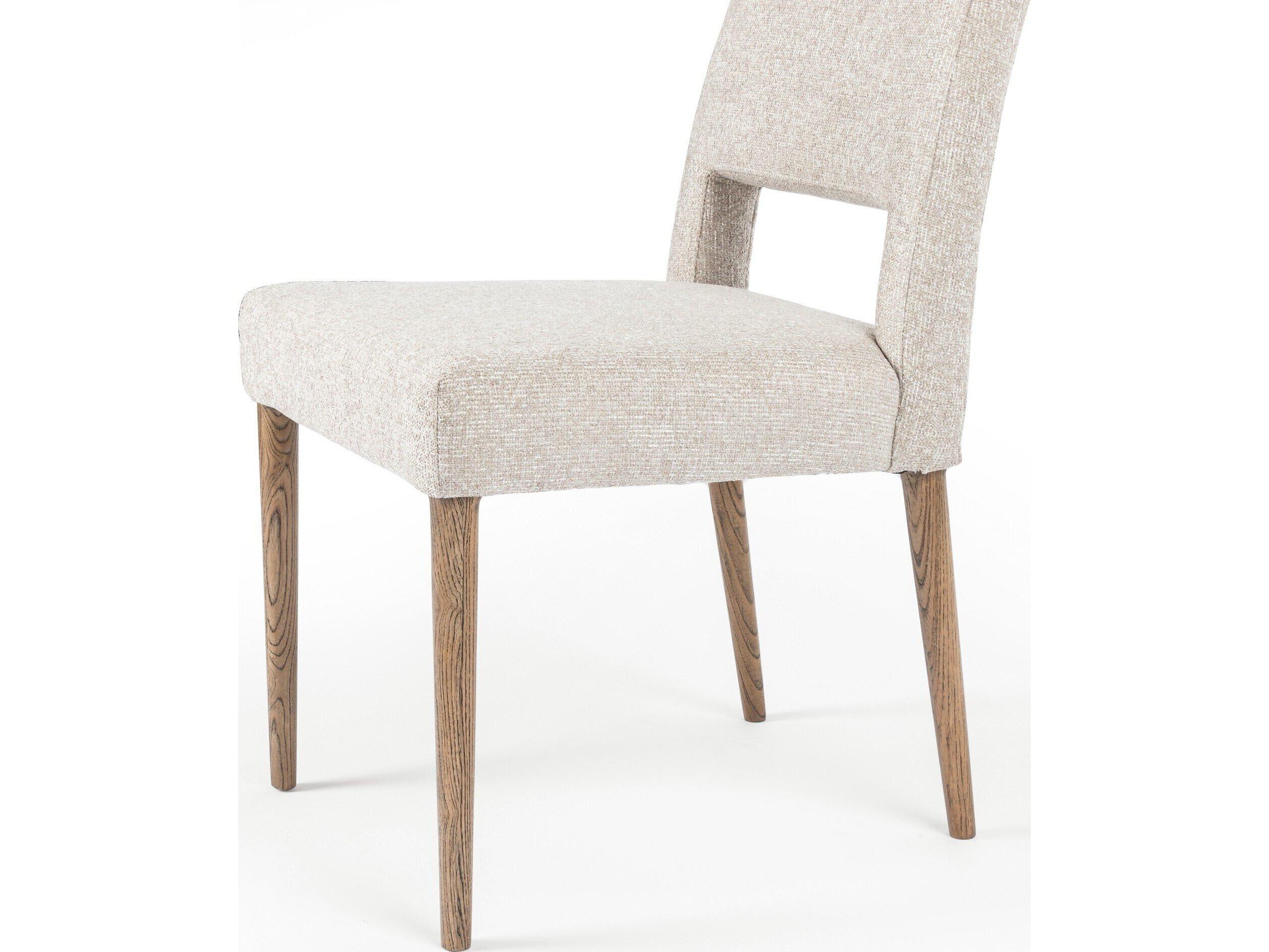 Four Hands Ashford Joseph Solid Wood Beige Upholstered Side Dining Chair
