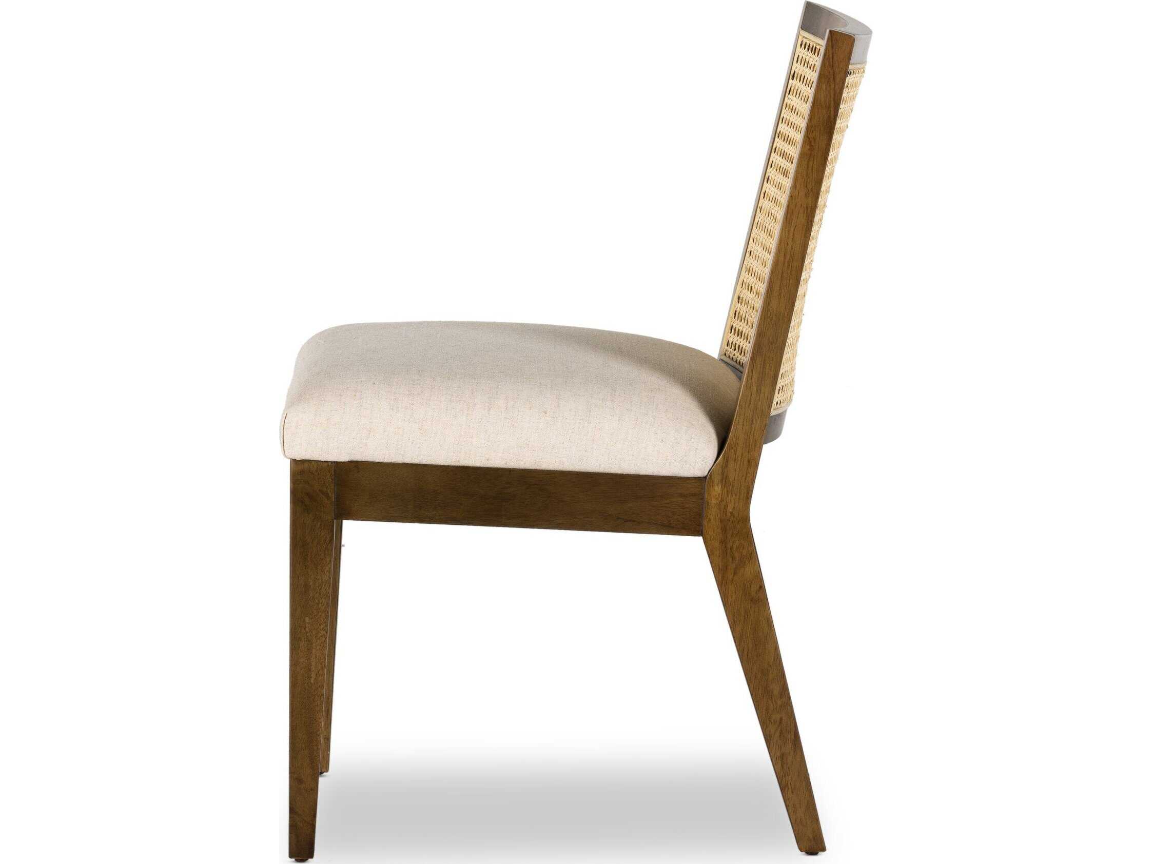 Four Hands Belfast Antonia Solid Wood Brown Upholstered Side Dining Chair