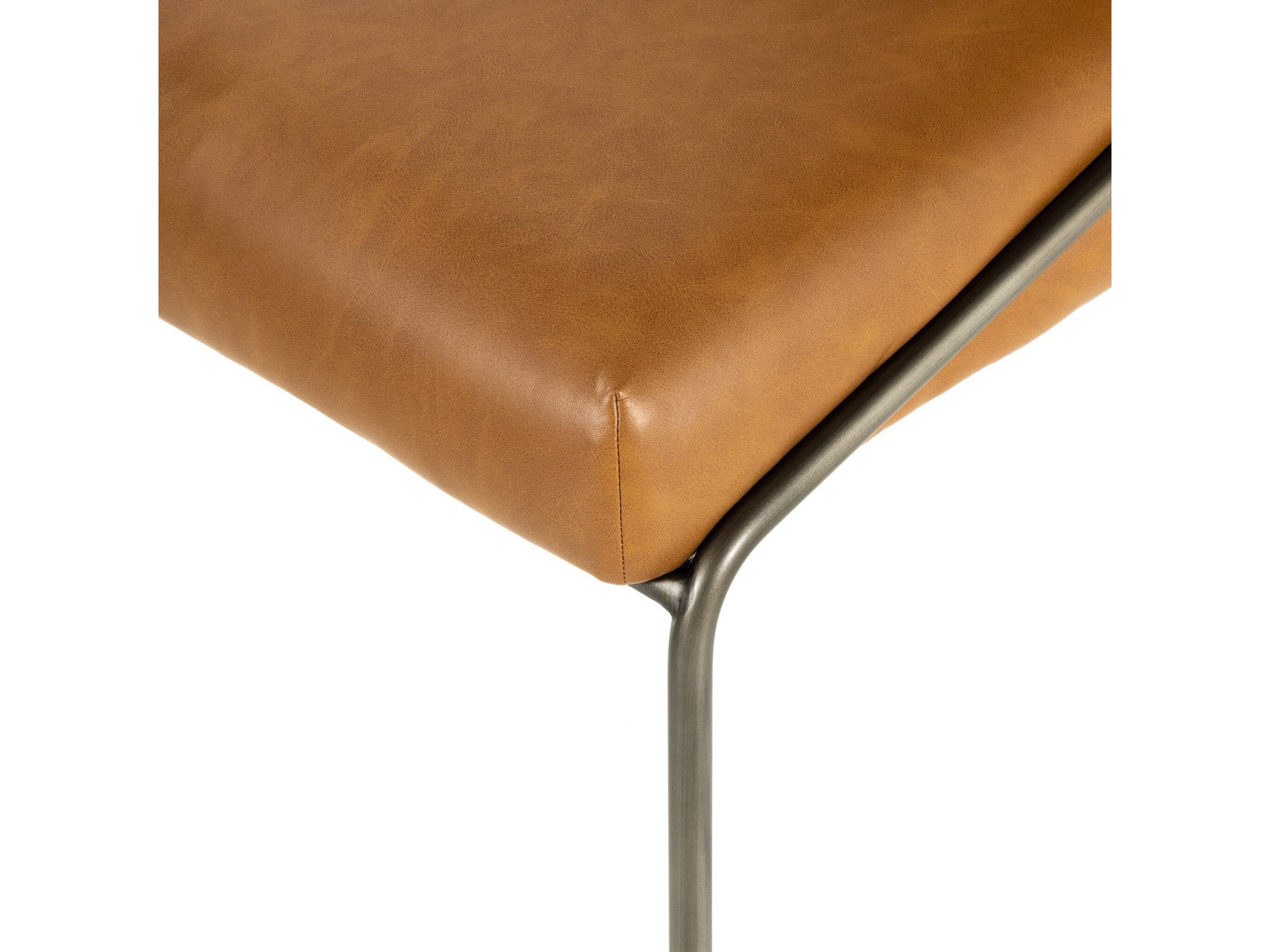 Four Hands Grayson Astrud Leather Brown Side Dining Chair