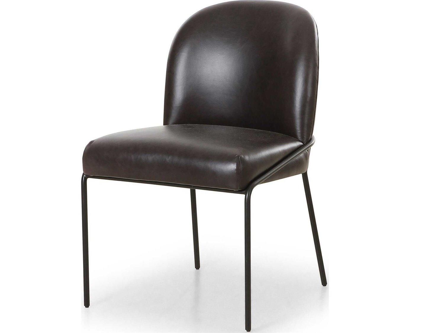 Four Hands Grayson Astrud Sonoma Black Leather Dining Chair