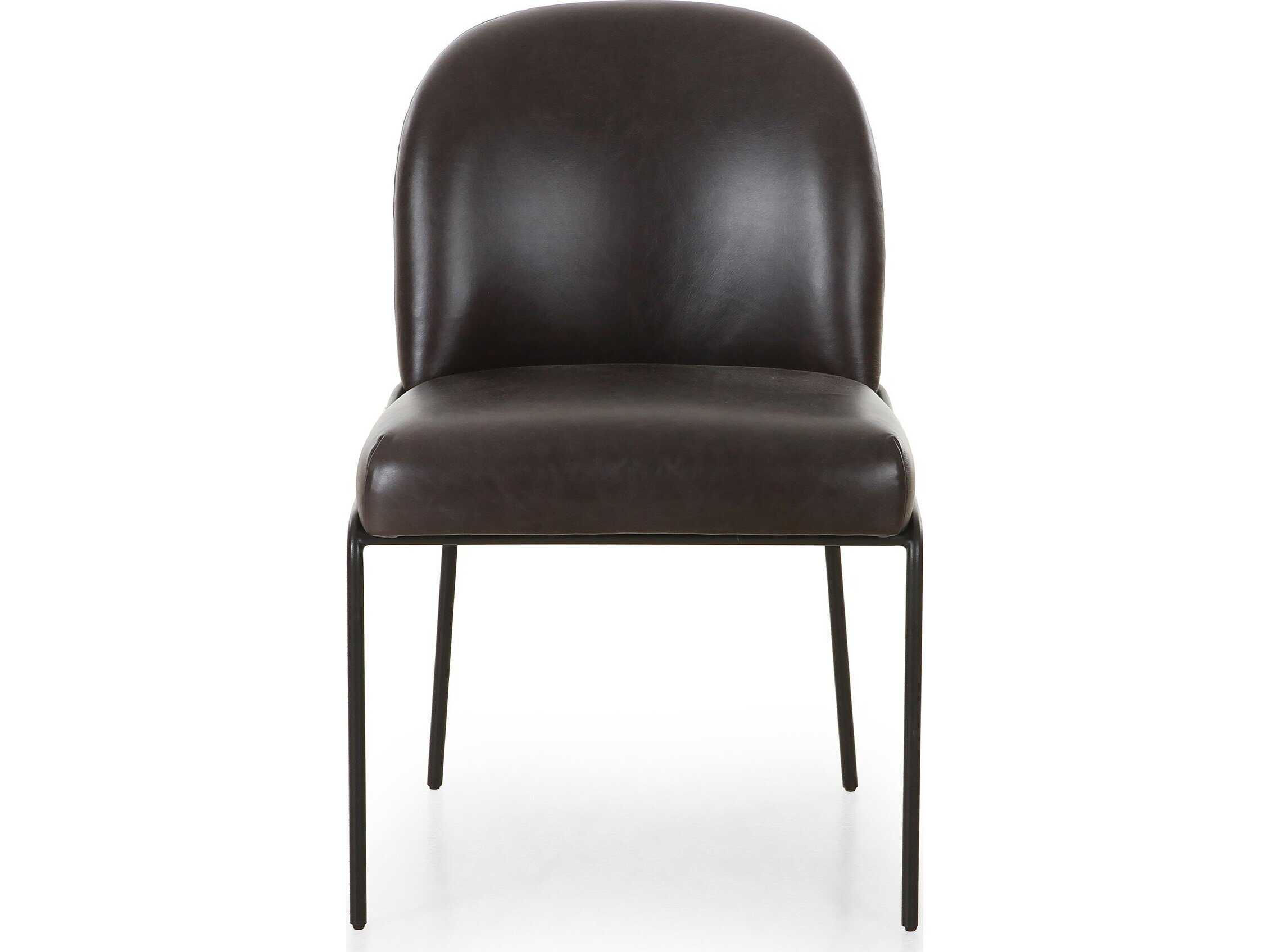 Four Hands Grayson Astrud Sonoma Black Leather Dining Chair