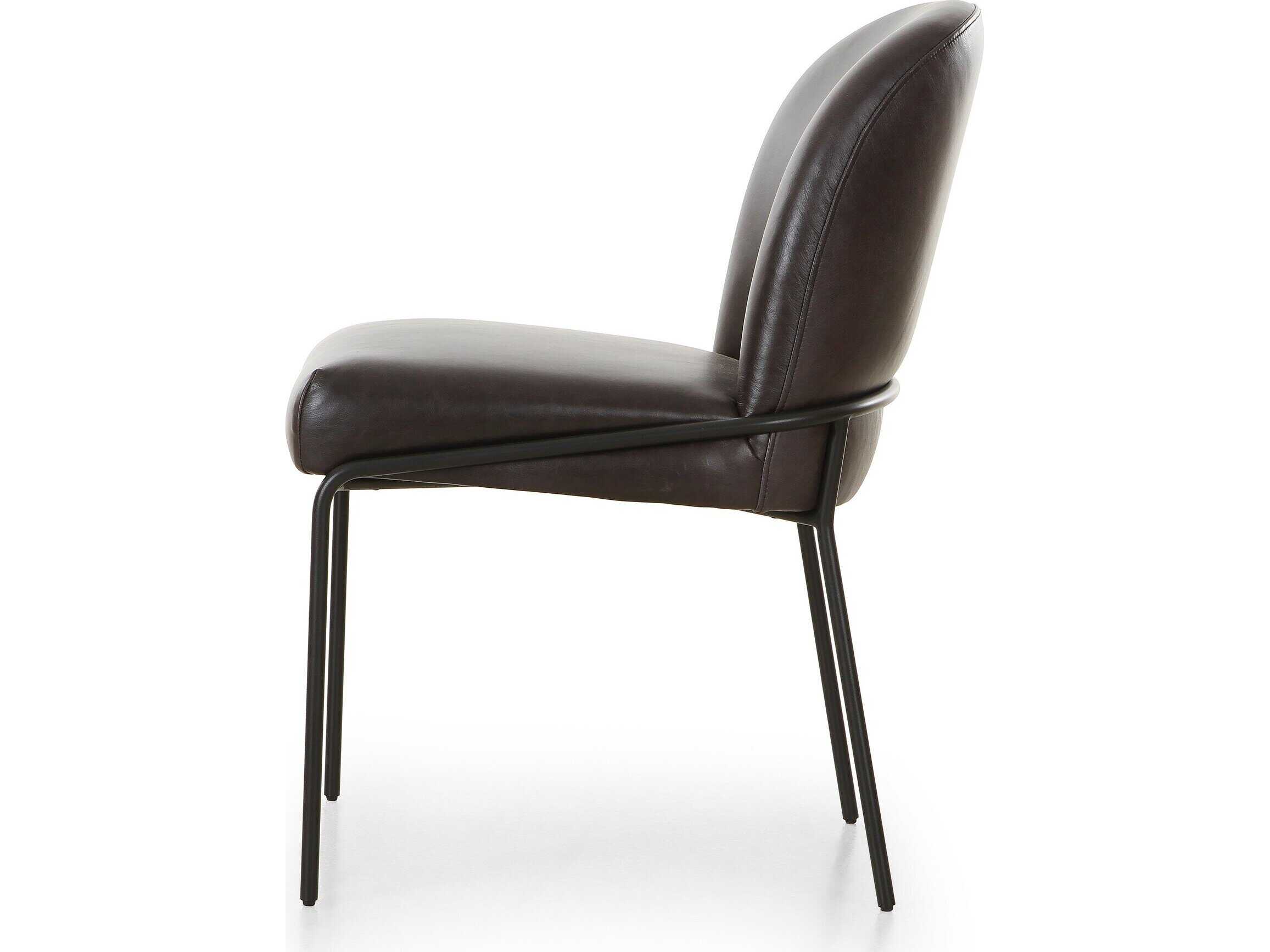 Four Hands Grayson Astrud Sonoma Black Leather Dining Chair