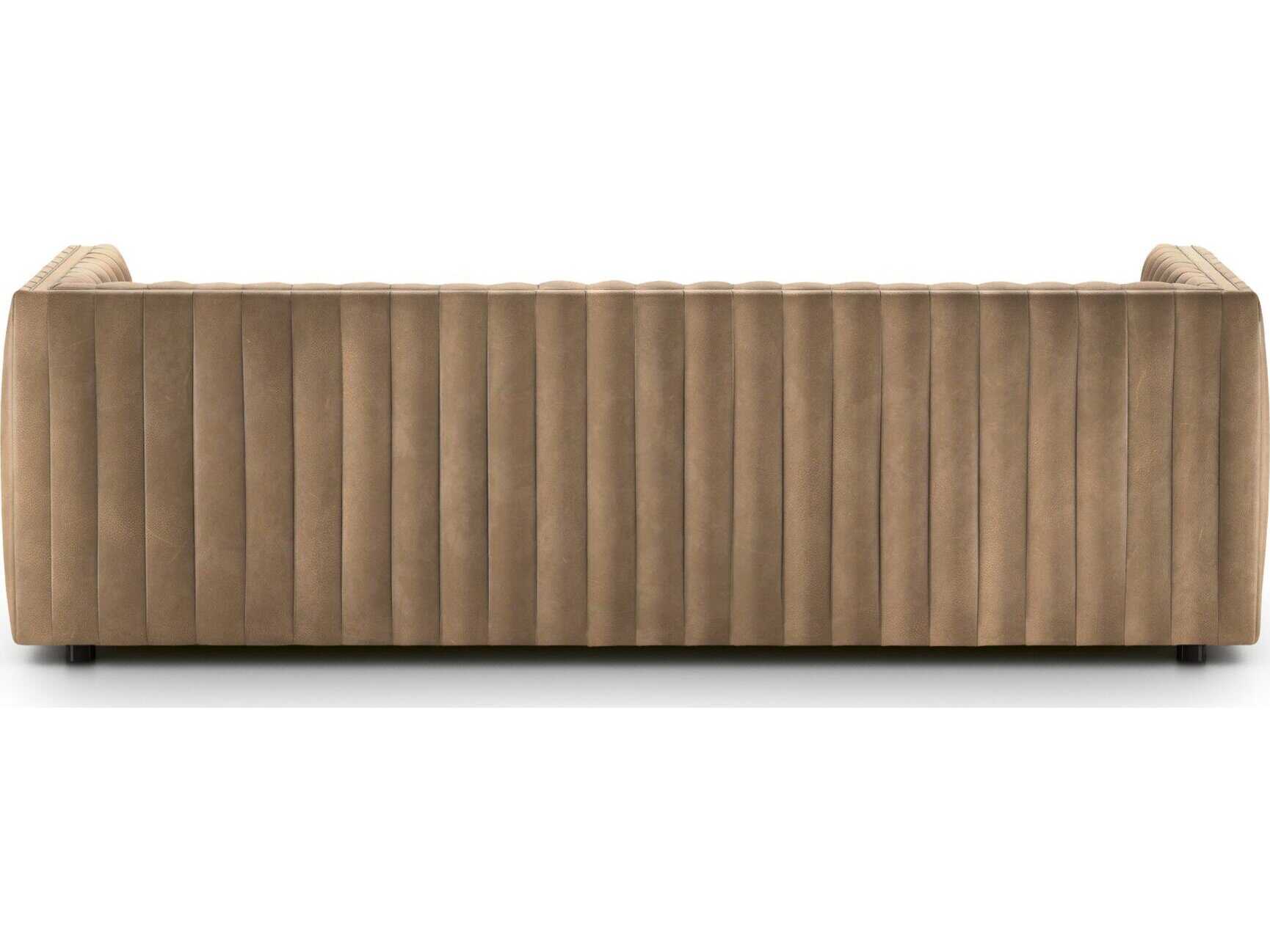 Four Hands Grayson Augustine Palermo Drift Brown Leather Sofa