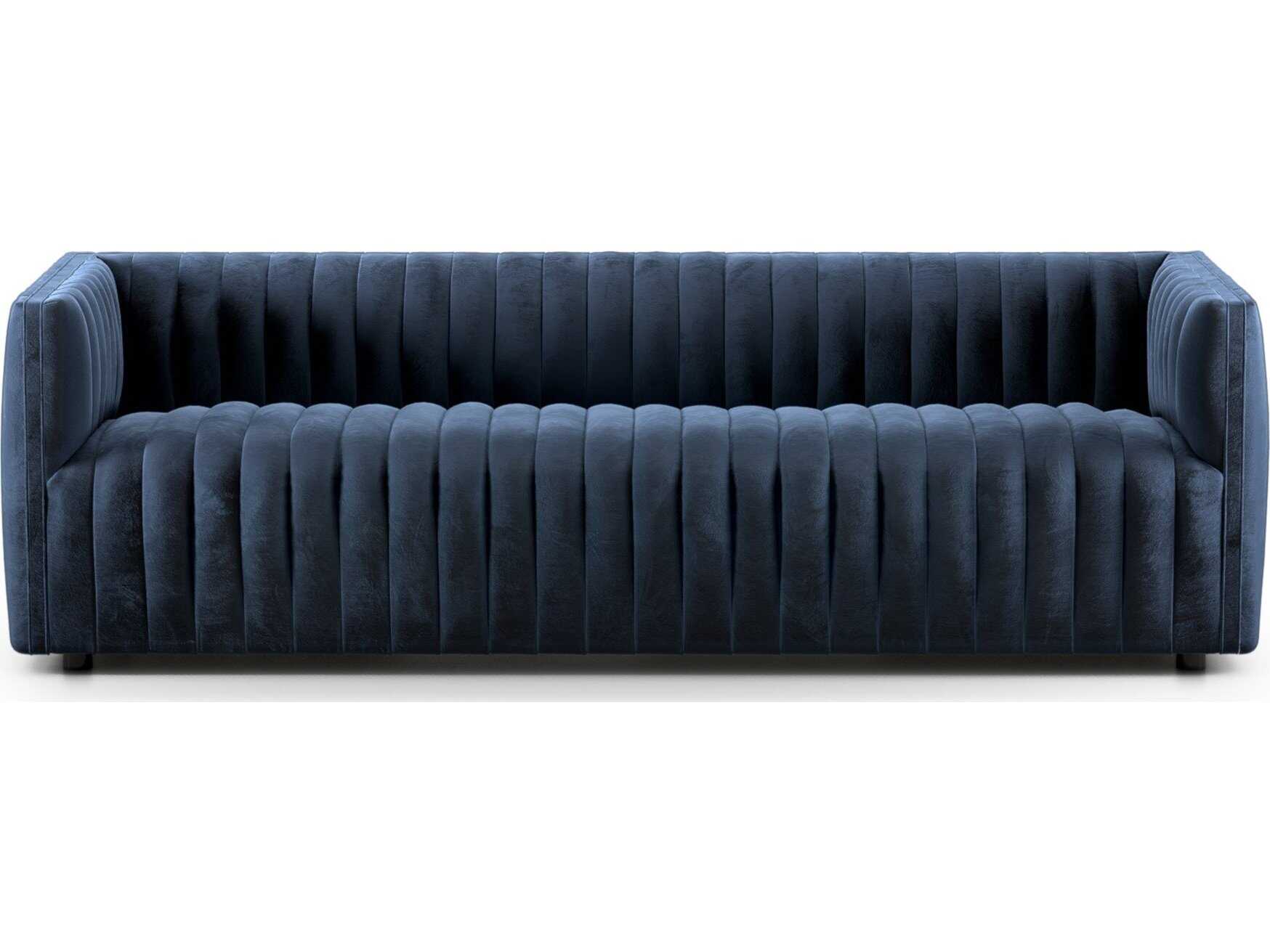 Four Hands Grayson Augustine Sapphire Navy Upholstered Sofa