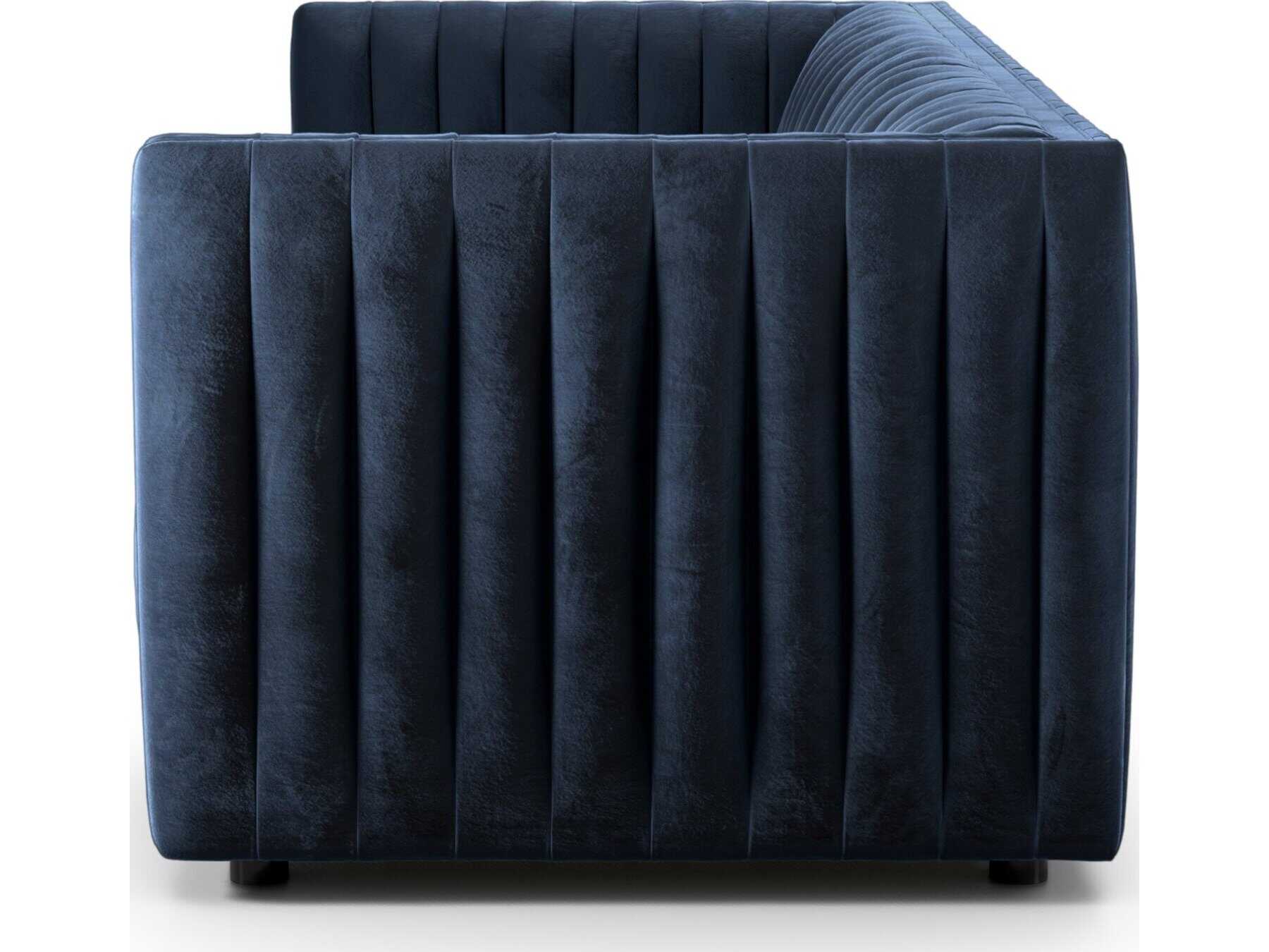 Four Hands Grayson Augustine Sapphire Navy Upholstered Sofa