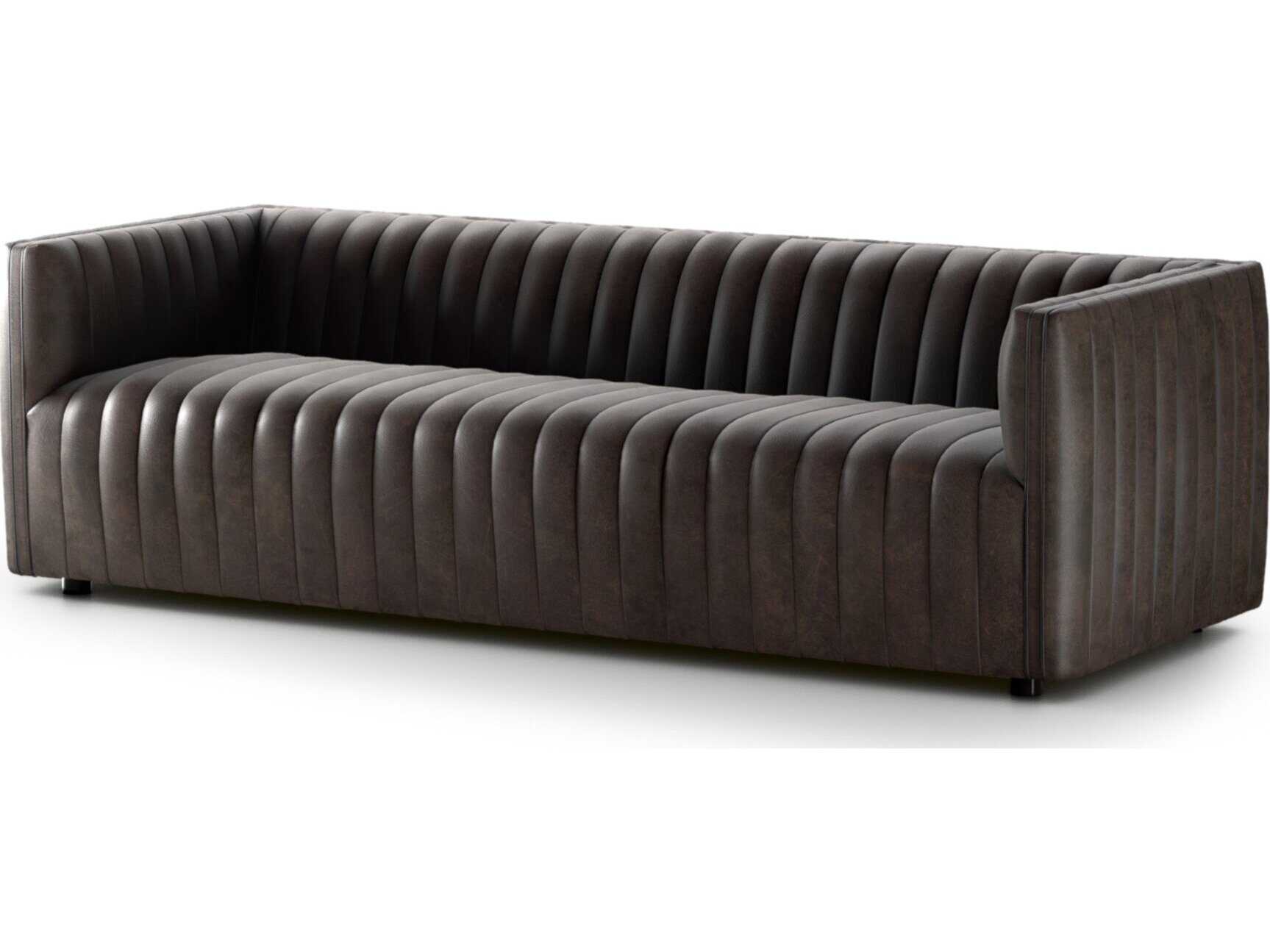 Four Hands Grayson Augustine Deacon Wolf Leather Sofa