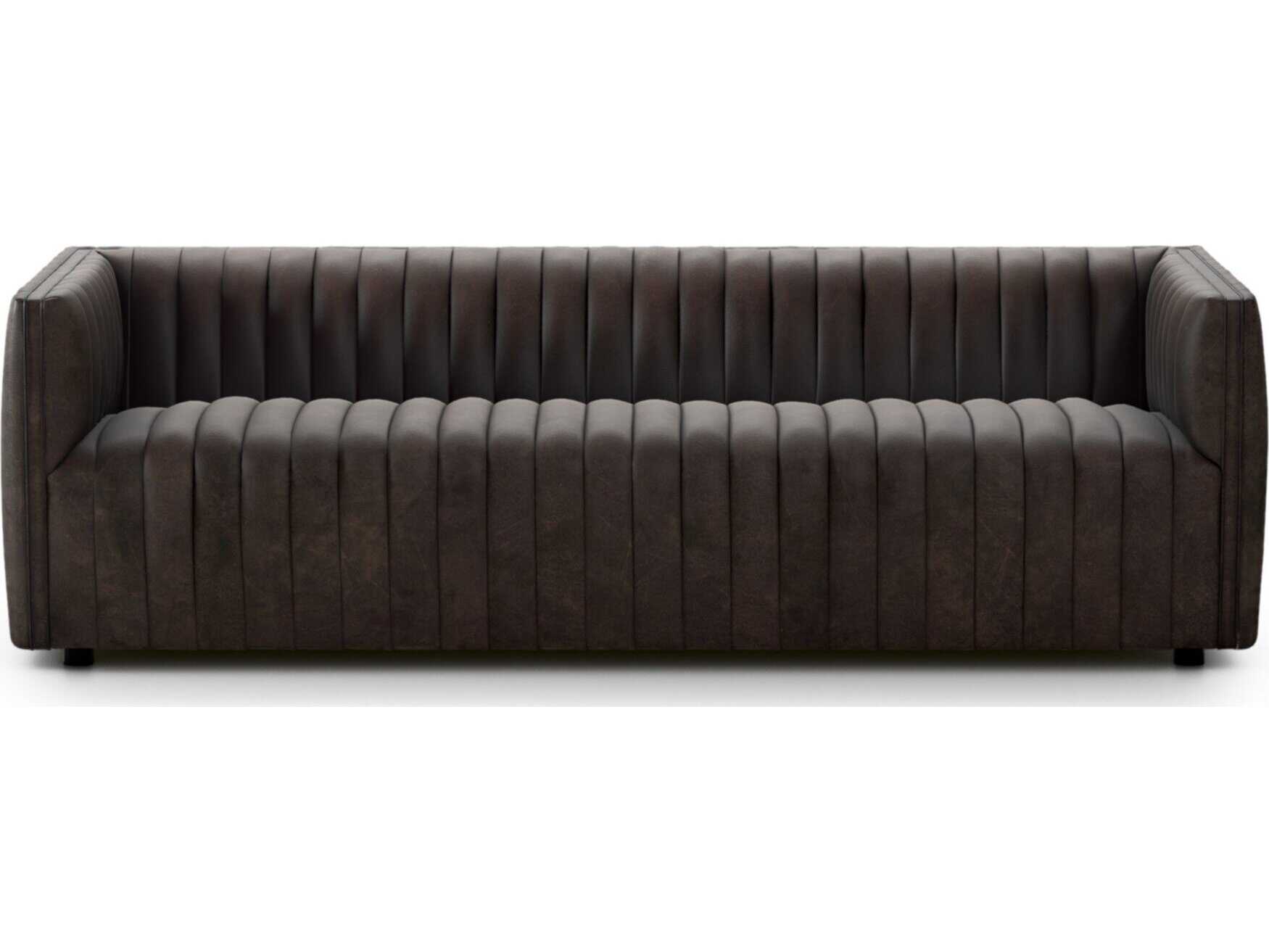 Four Hands Grayson Augustine Deacon Wolf Leather Sofa