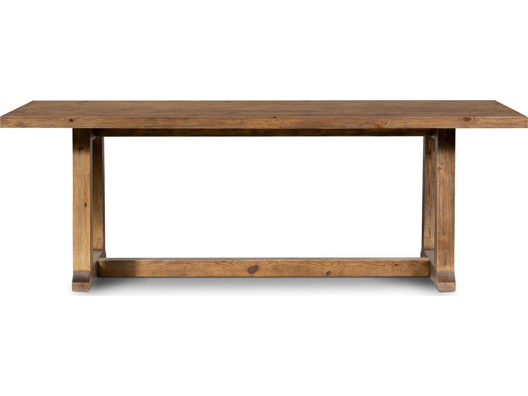Four Hands Collins Otto Rectangular Wood Waxed Bleached Pine Honey Dining Table