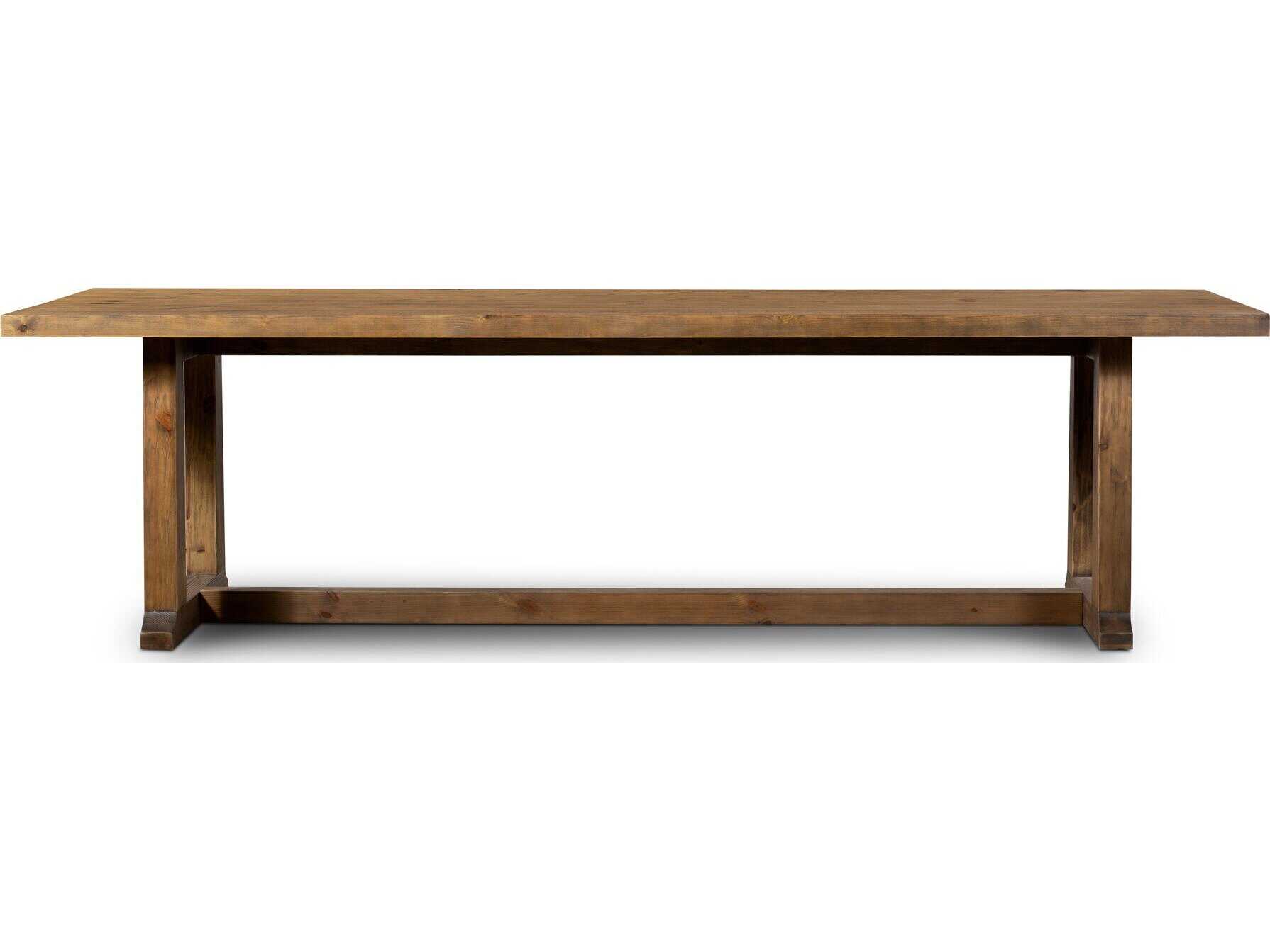 Four Hands Collins Otto Rectangular Wood Honey Pine Waxed Bleached Dining Table