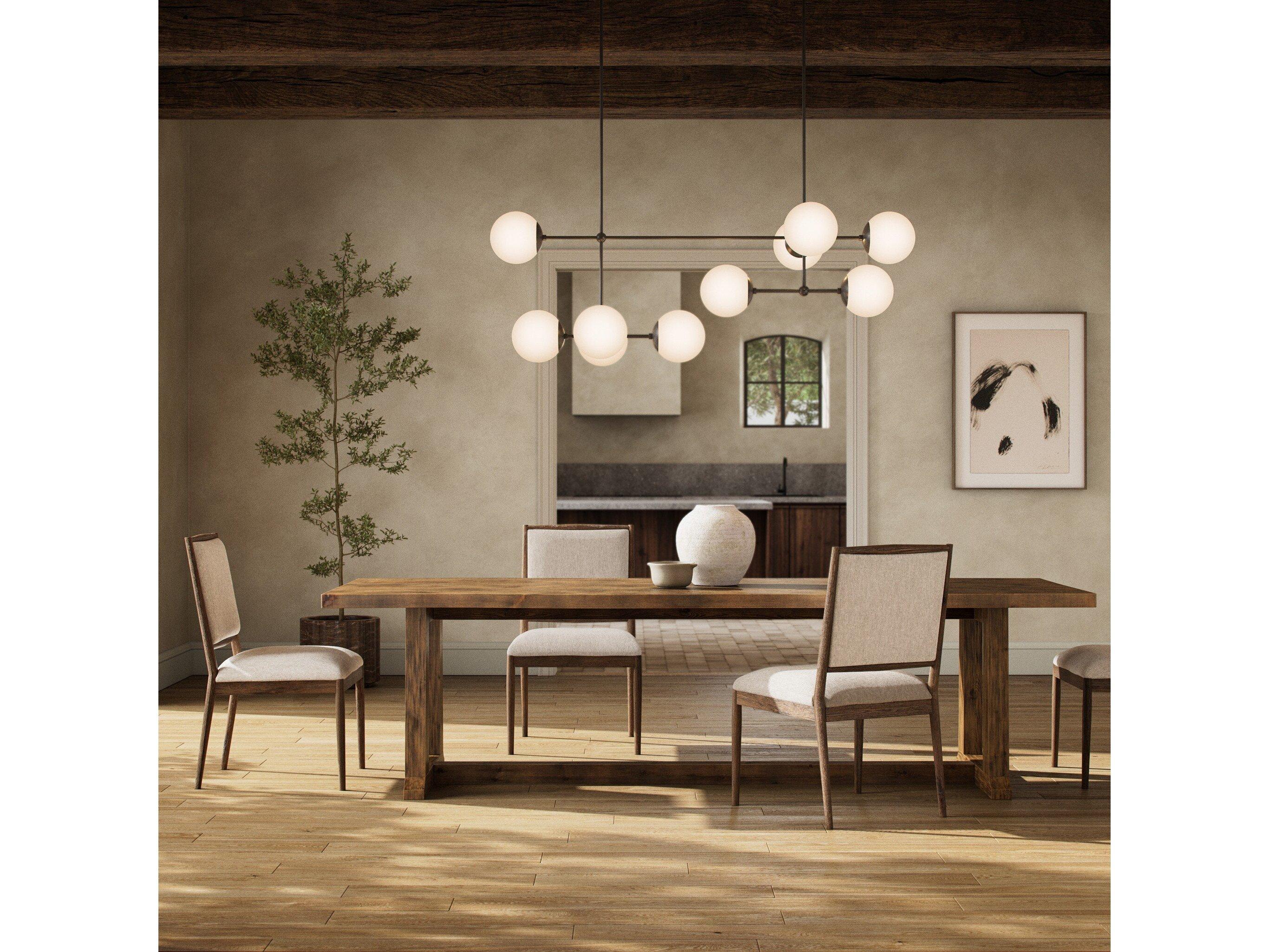 Four Hands Collins Otto Rectangular Wood Honey Pine Waxed Bleached Dining Table