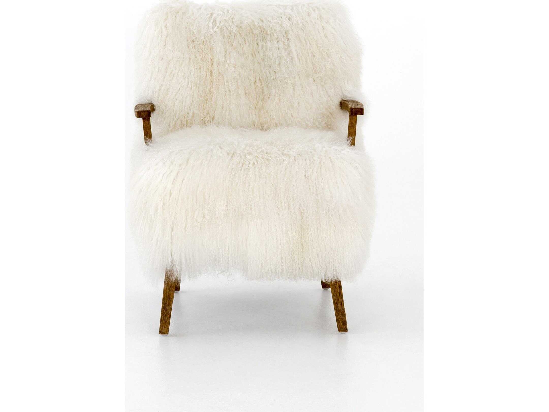 Four Hands Irondale Ashland Cream Fur Accent Chair