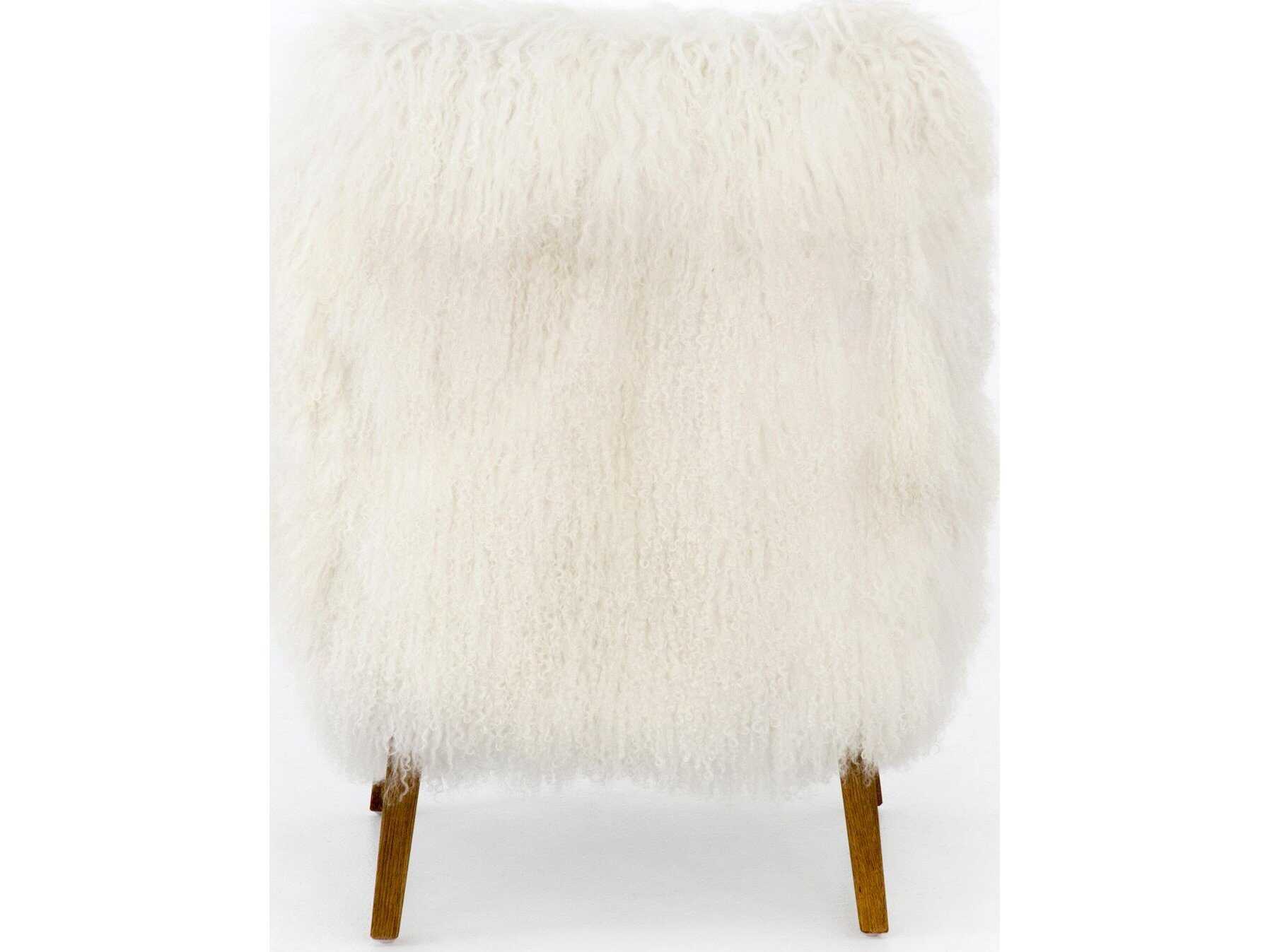 Four Hands Irondale Ashland Cream Fur Accent Chair