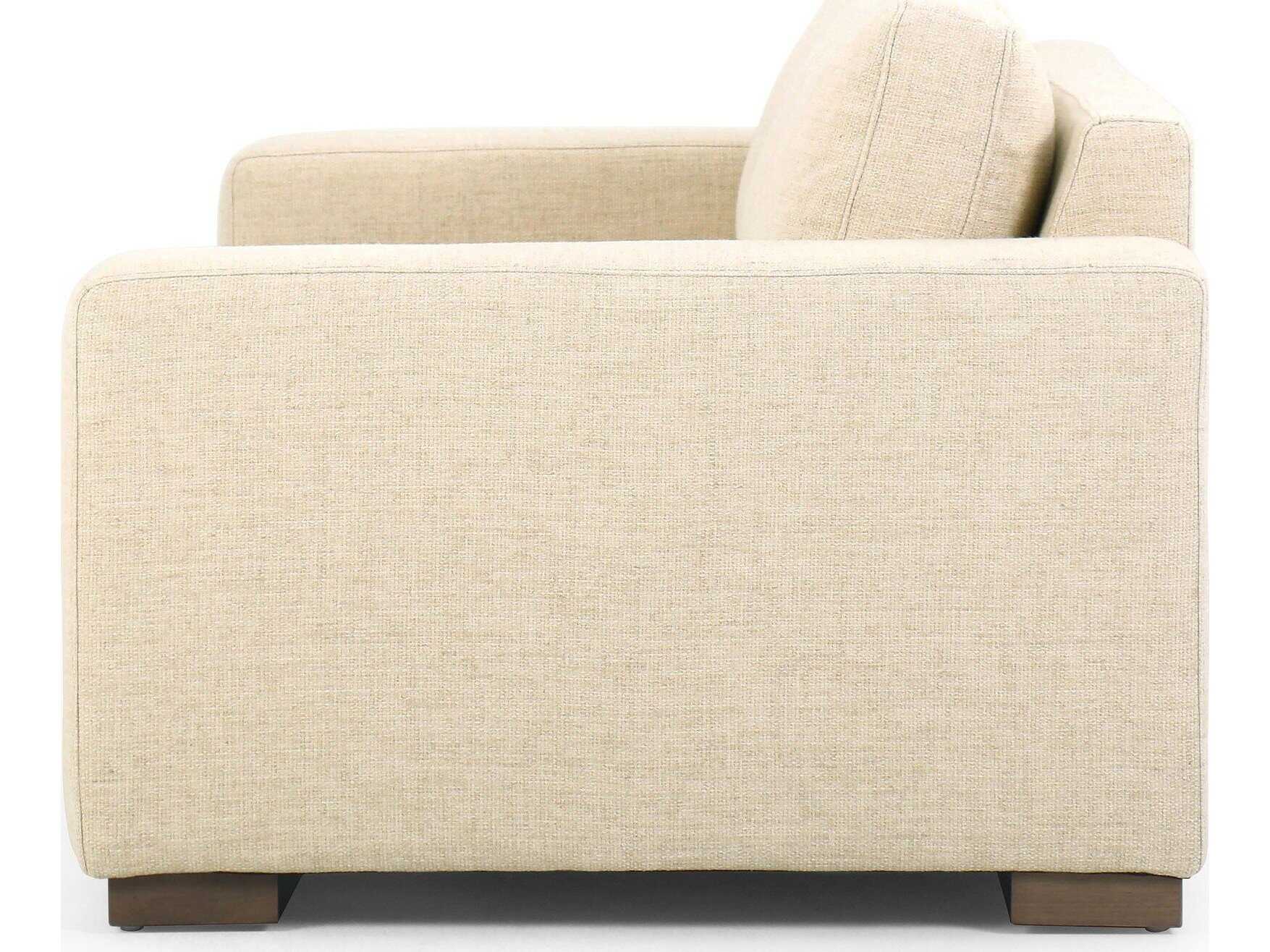 Four Hands Kensington Boone Thames Cream Washed Espresso Upholstered Sofa