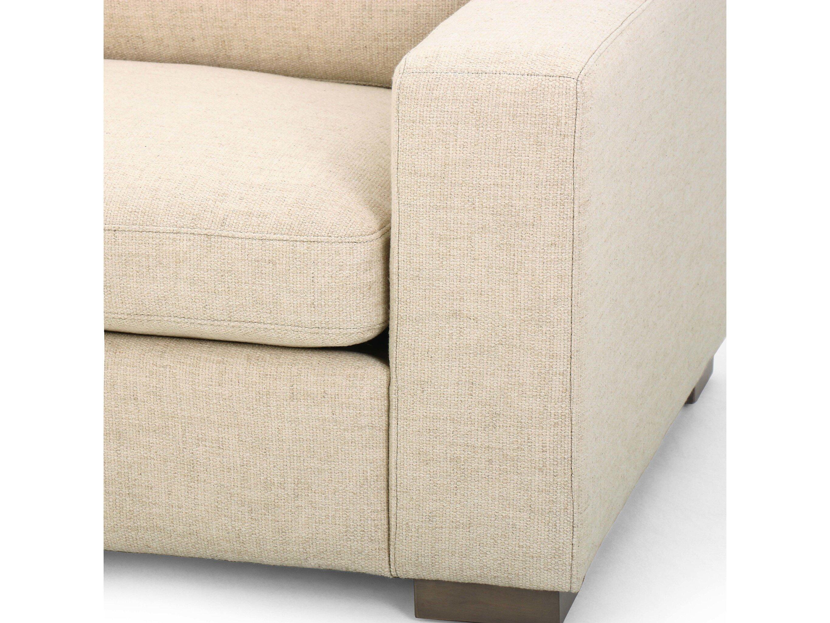 Four Hands Kensington Boone Thames Cream Washed Espresso Upholstered Sofa