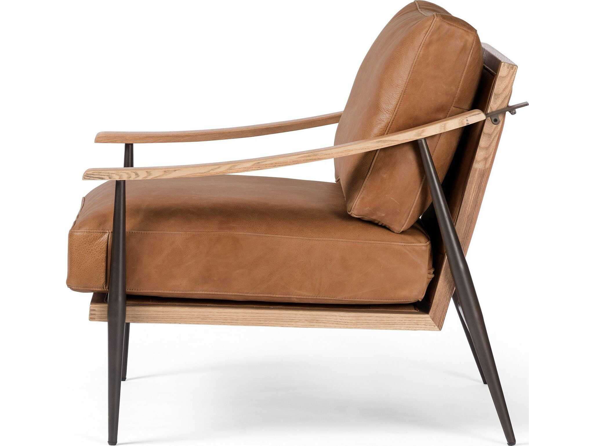 Four Hands Westgate Kennedy Brown Leather Accent Chair